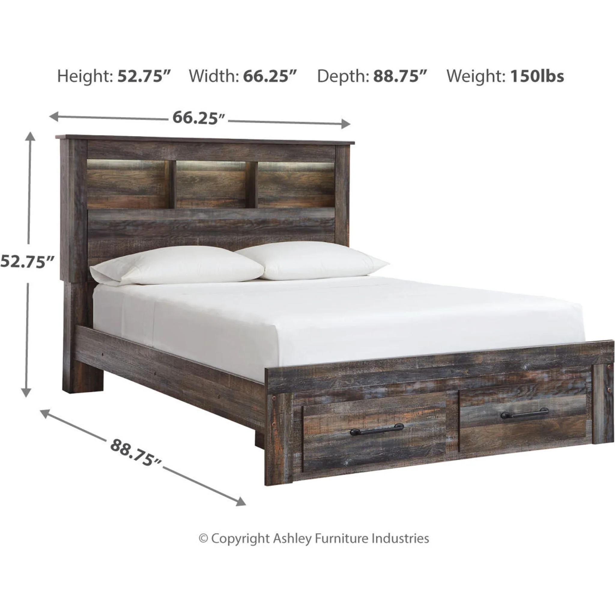 Drystan Bookcase Bed with Footboard Storage - Image 7