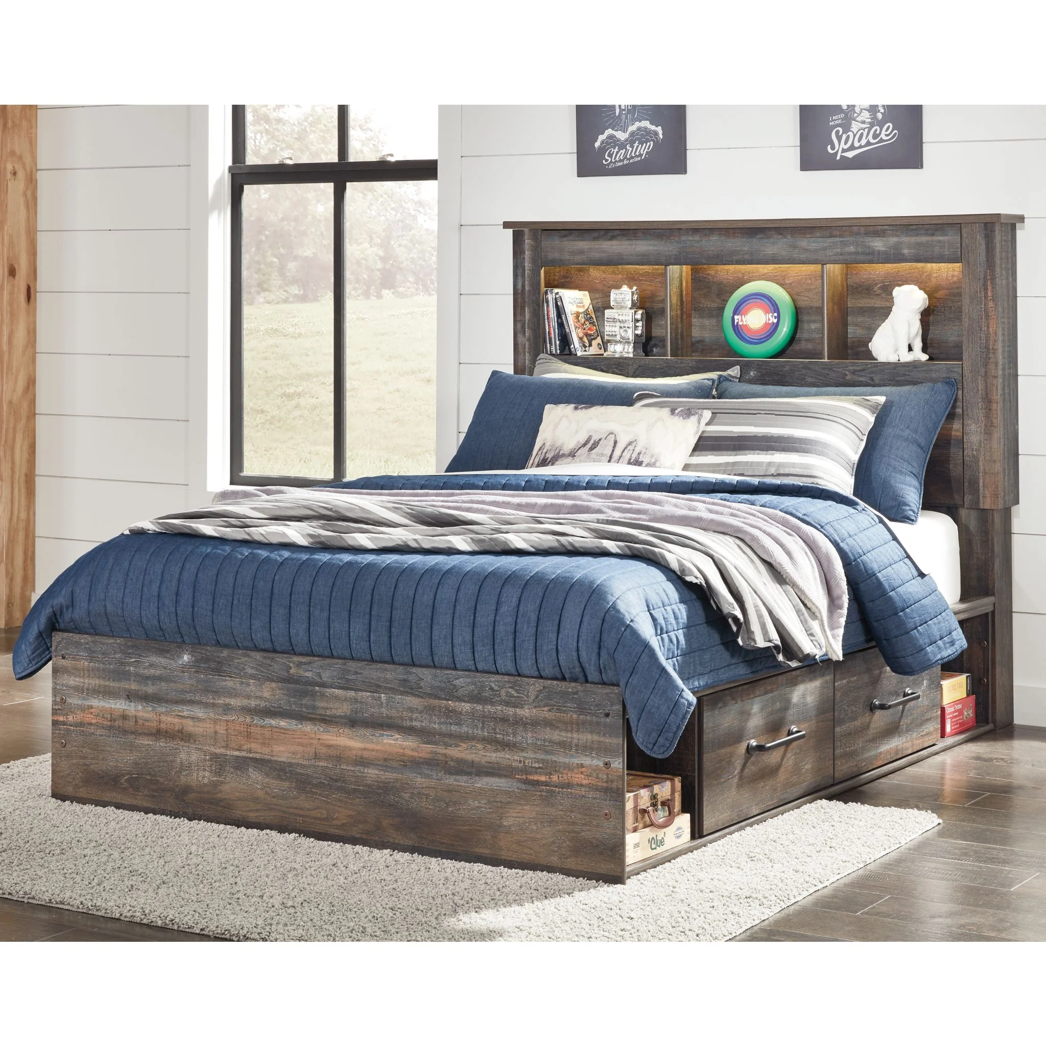 Drystan Full Bookcase Bed with 4 Drawer Storage - Image 2