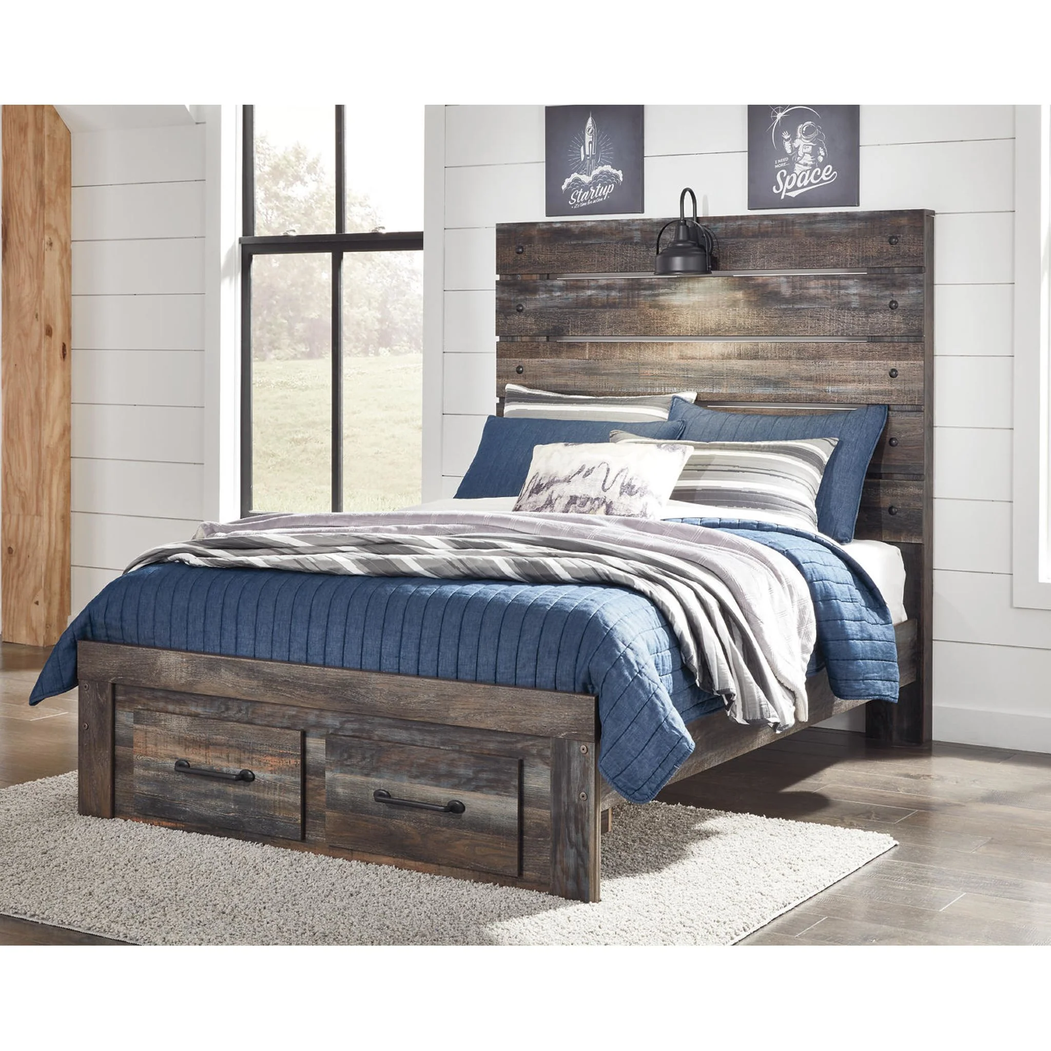 Drystan Full Panel Bed with Footboard Storage - Image 6