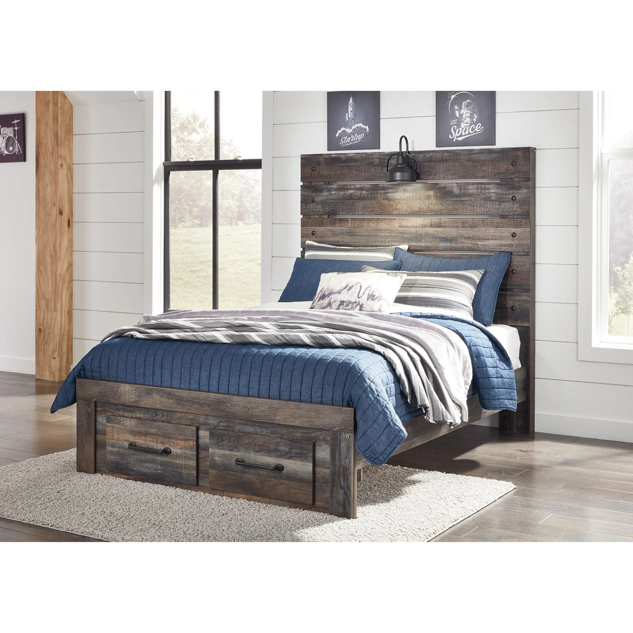 Drystan Full Panel Bed with Footboard Storage - Image 9