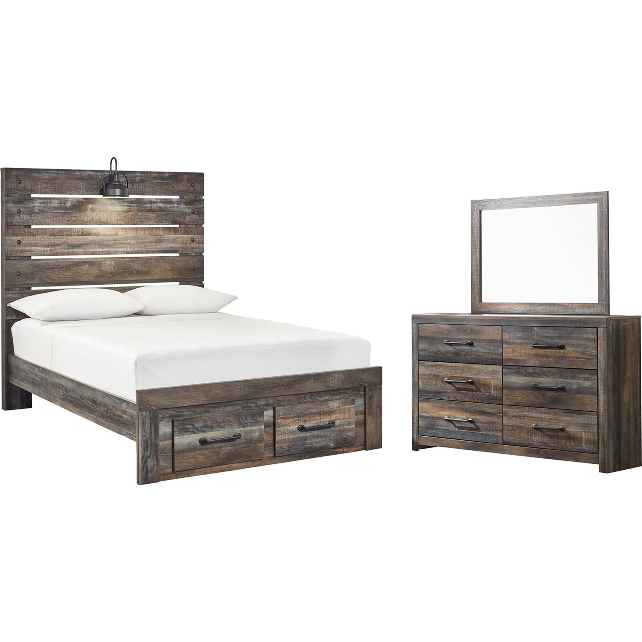 Drystan Full Panel Bed with Footboard Storage Bedroom - Image 7
