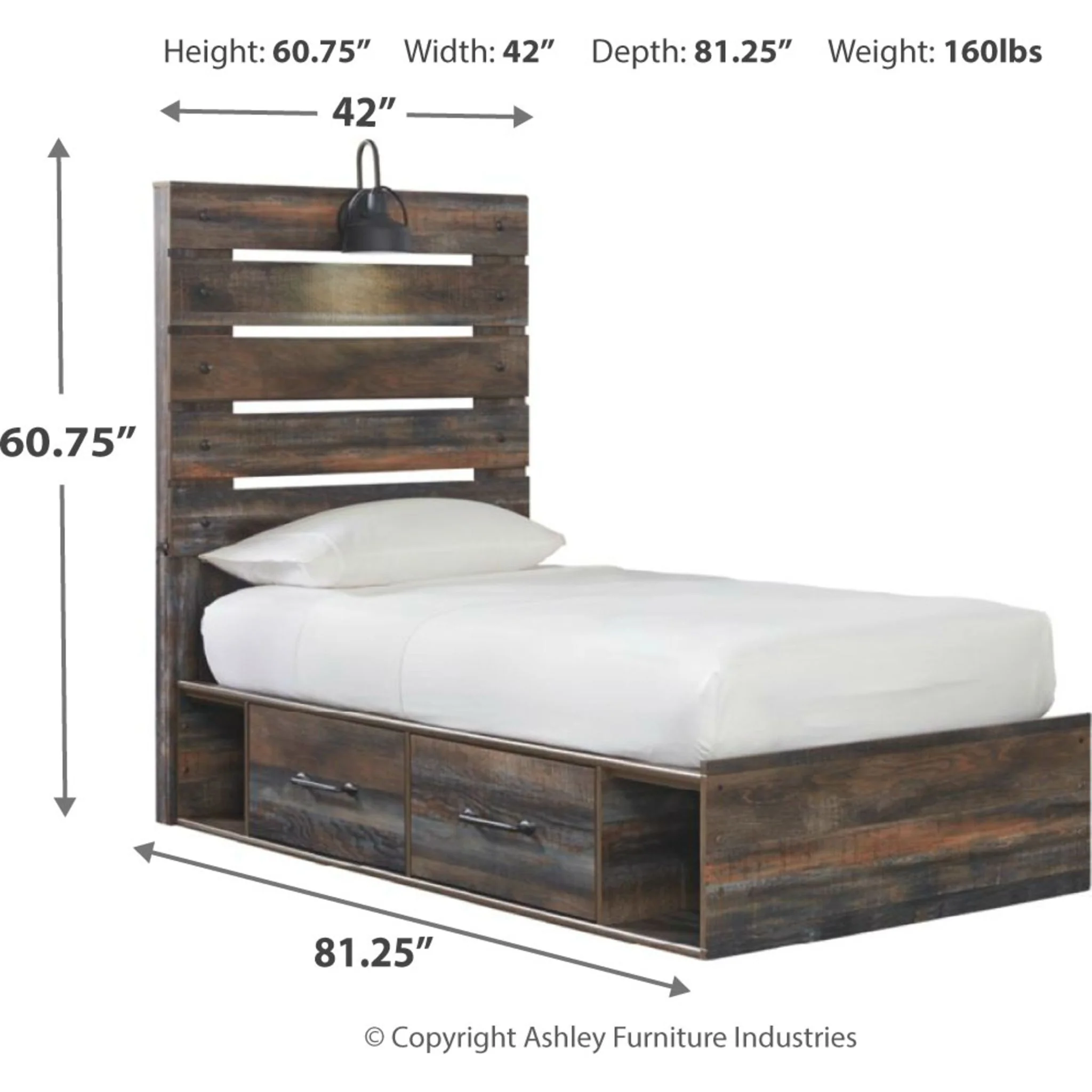 Drystan Panel Bed with 2 Drawer Storage - Image 12