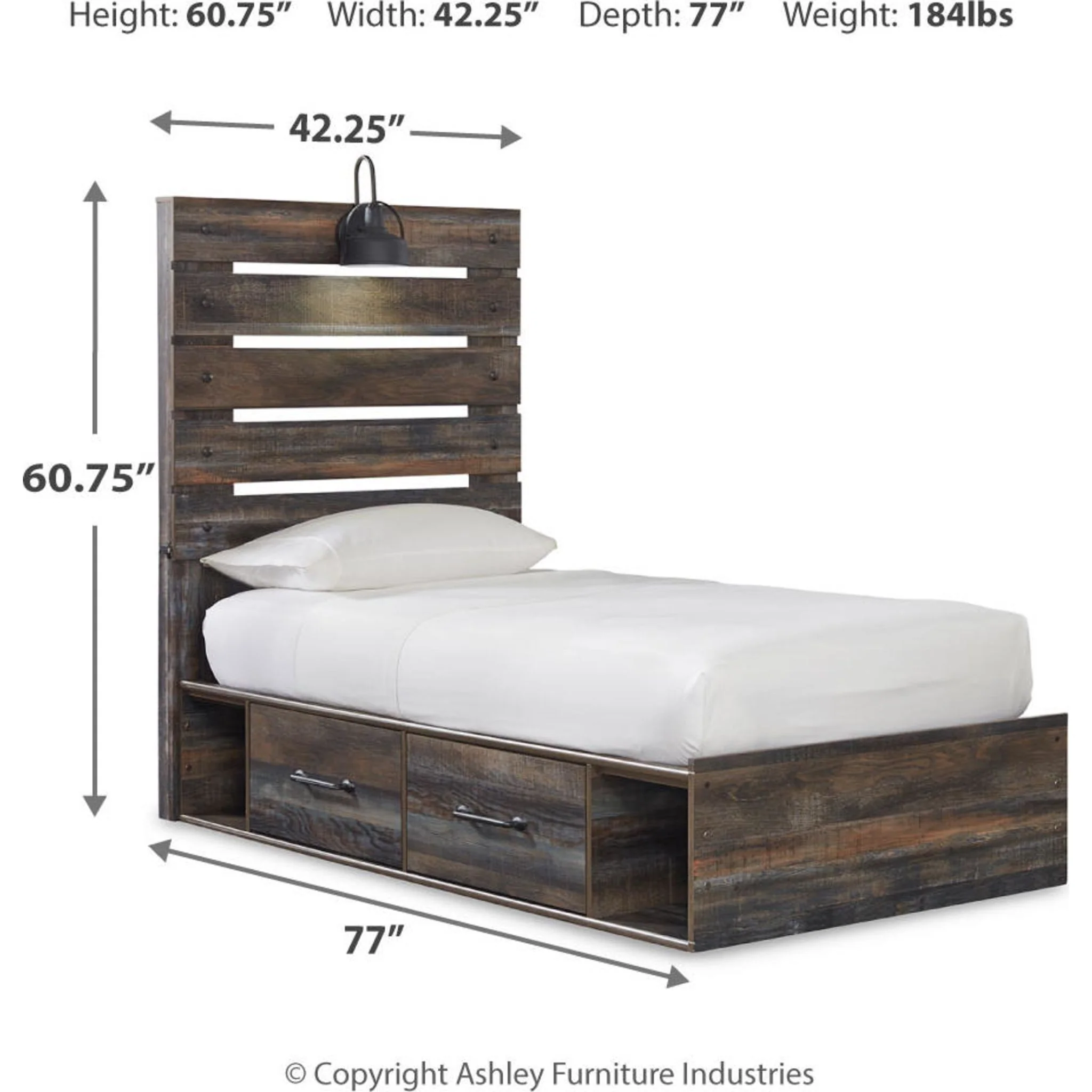 Drystan Panel Bed with 2 Drawer Storage - Image 15