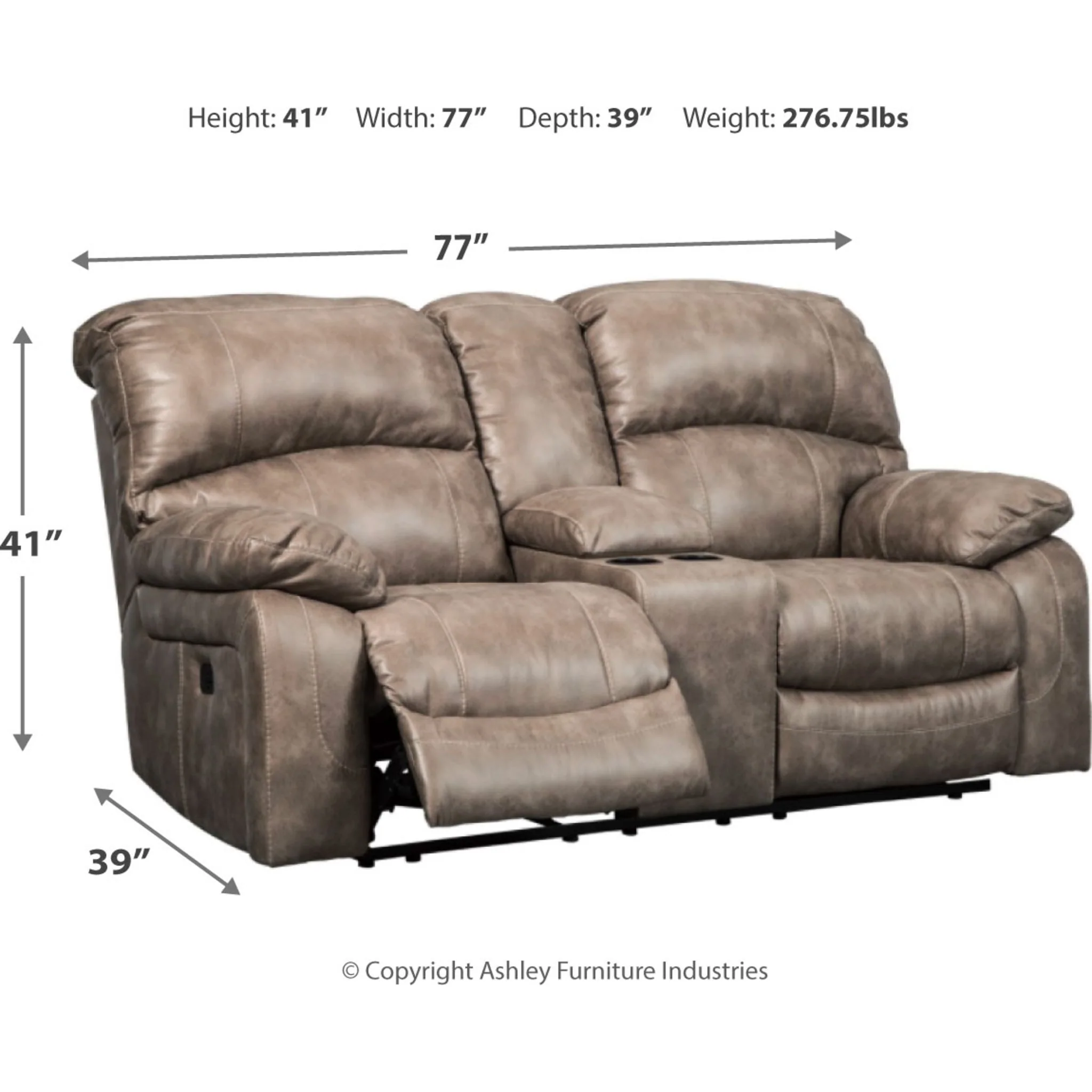 Dunwell Power Reclining Loveseat with Adjustable Headrest - Image 4