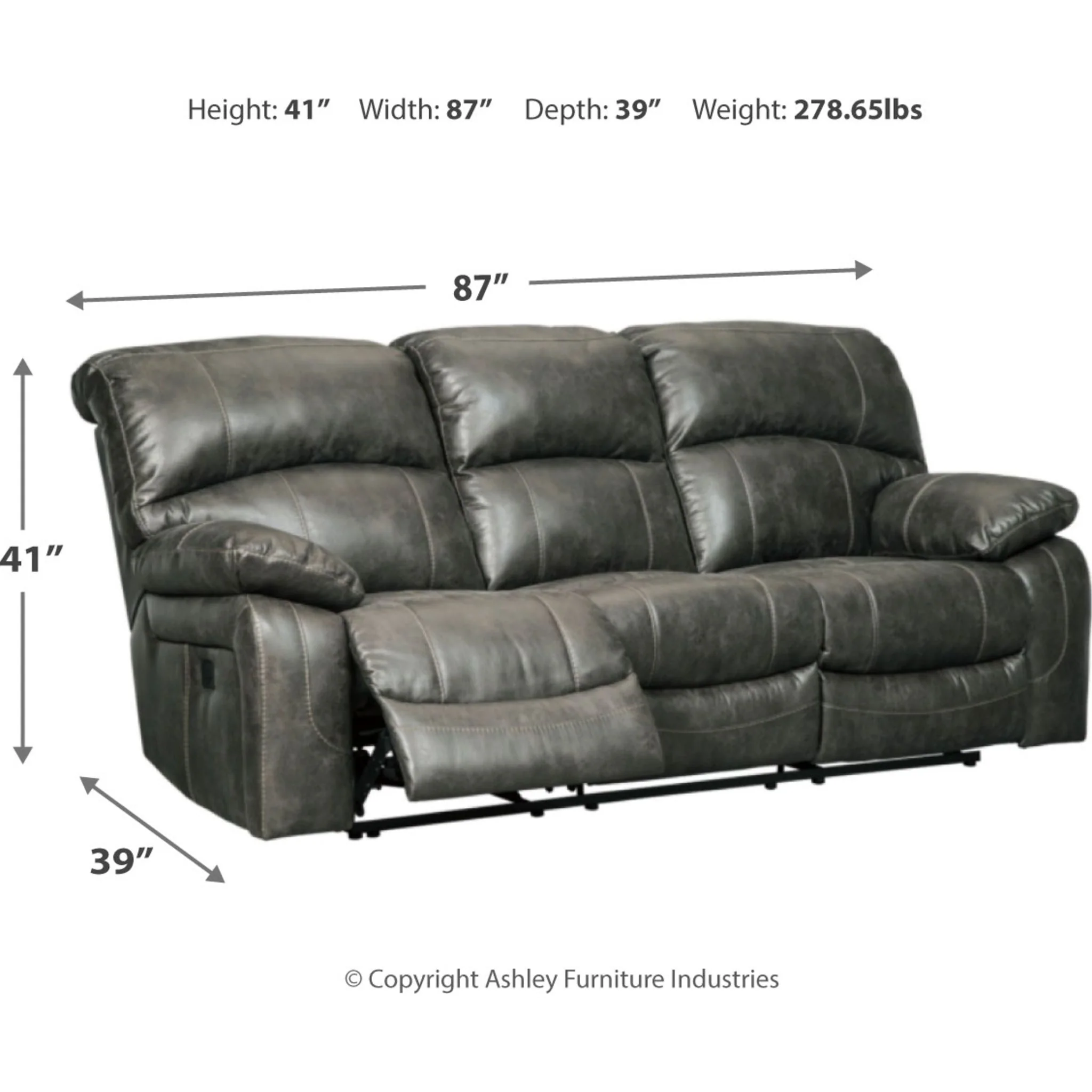 Dunwell Power Reclining Sofa with Adjustable Headrest - Image 7