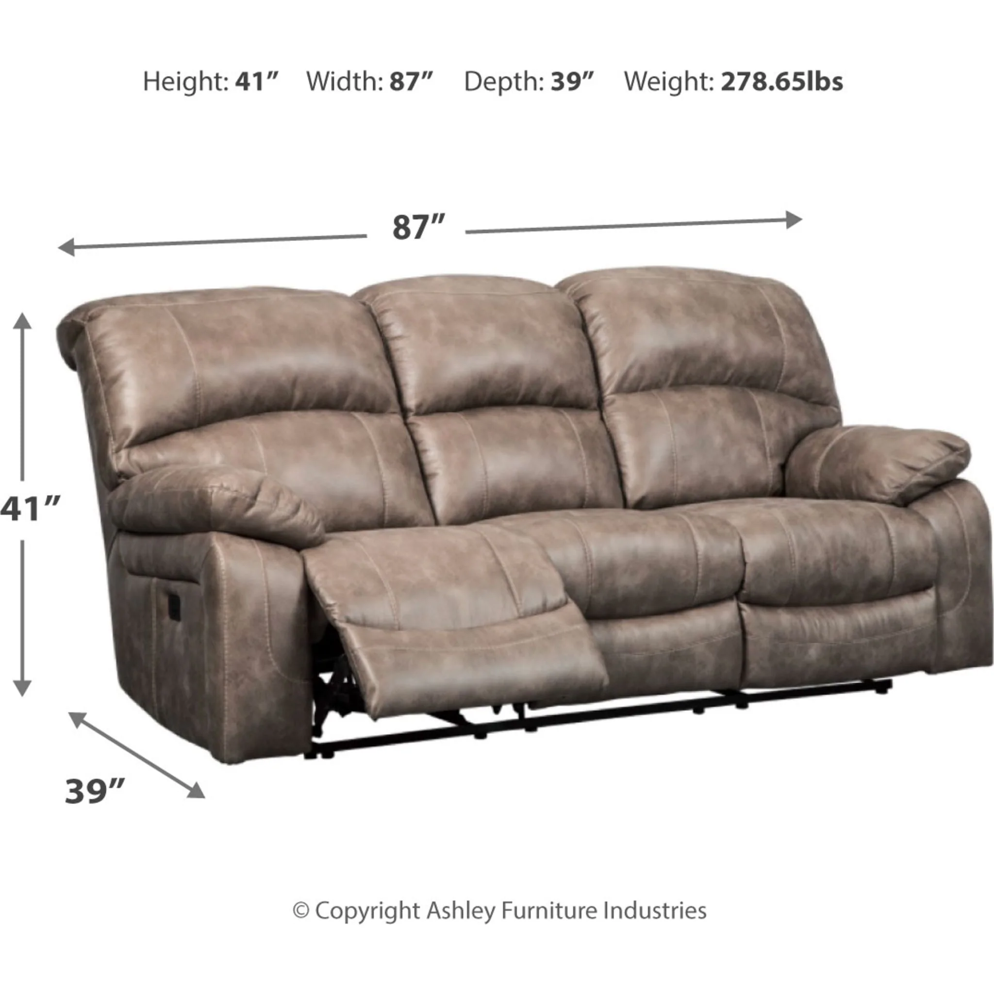 Dunwell Power Reclining Sofa with Adjustable Headrest - Image 8