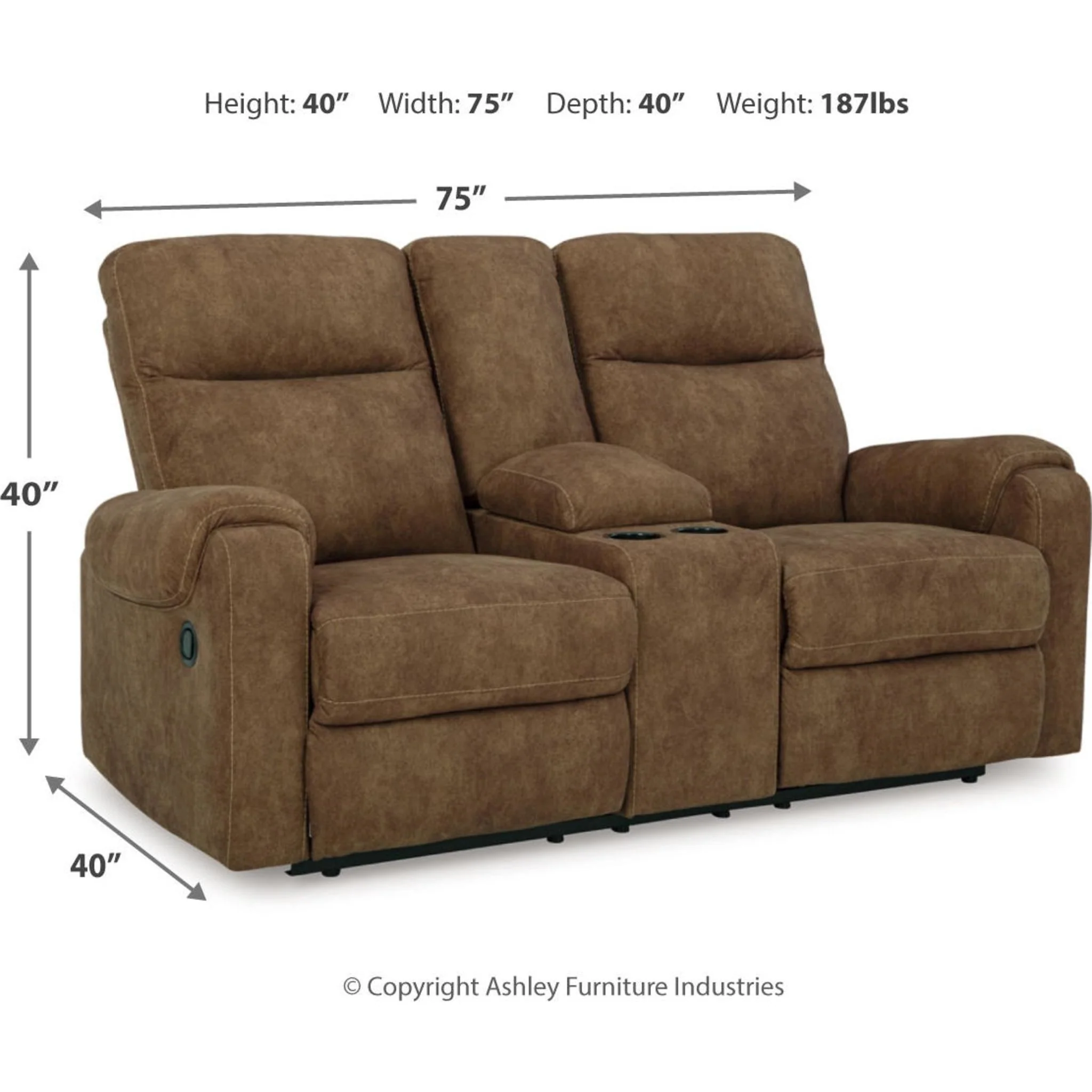 Edenwold Reclining Loveseat with Console - Image 5