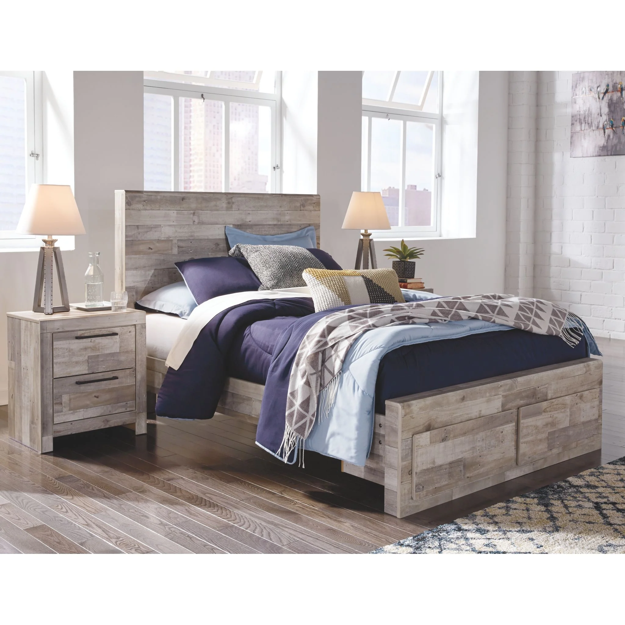 Effie-Exclusive Full Panel Bed with Footboard Storage - Image 2