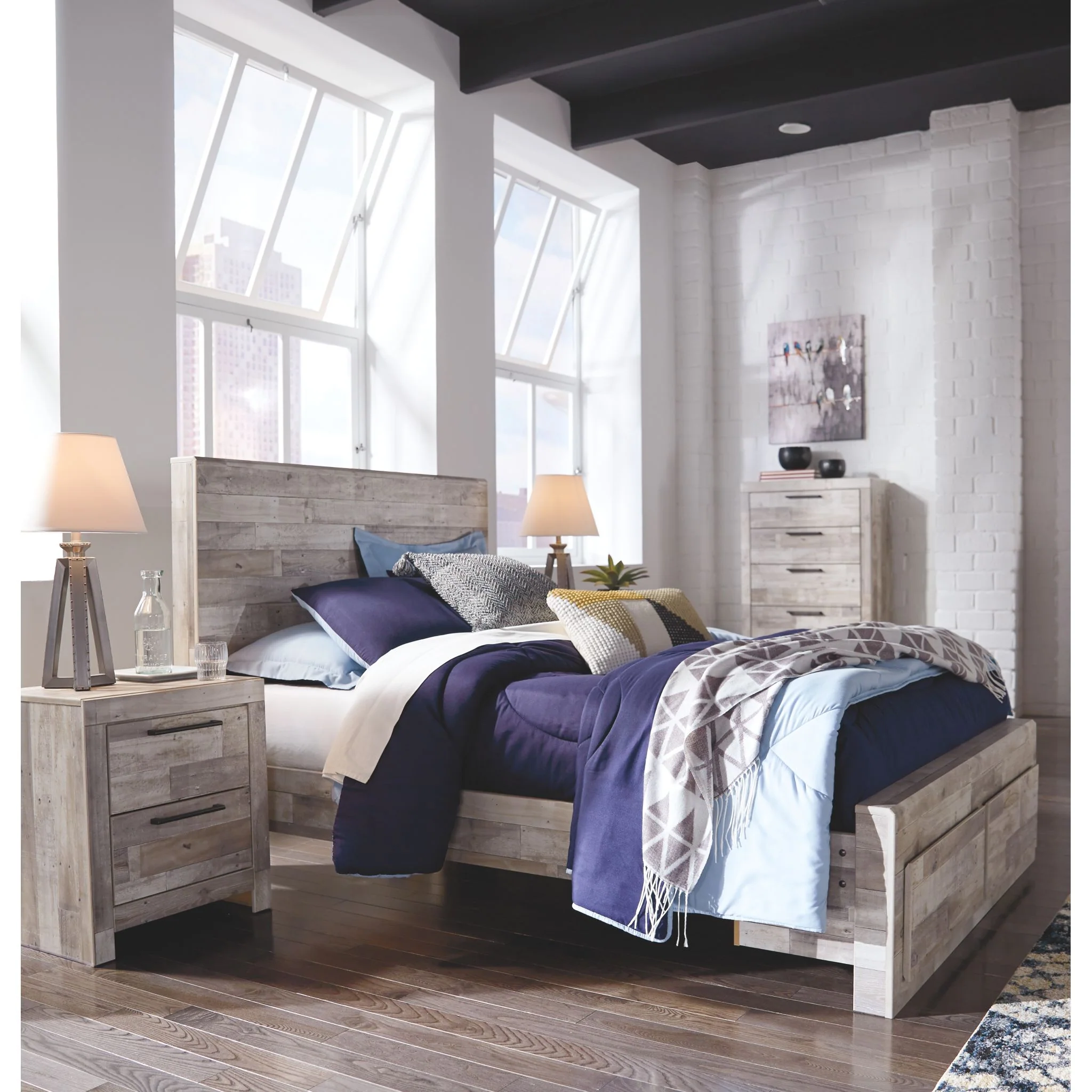 Effie-Exclusive Full Panel Bed with Footboard Storage - Image 4