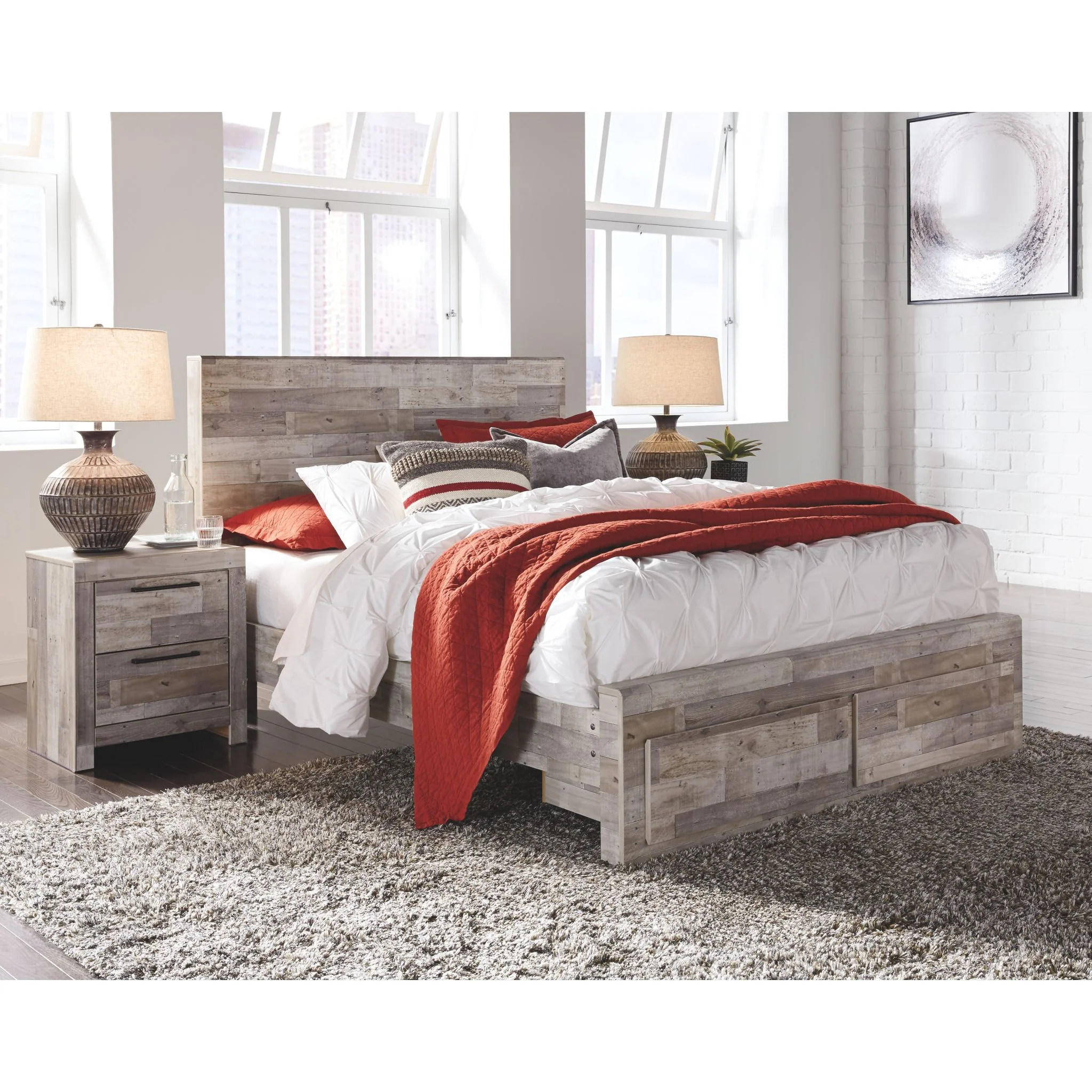 Effie-Exclusive Platform Bed with Footboard Storage - Image 2