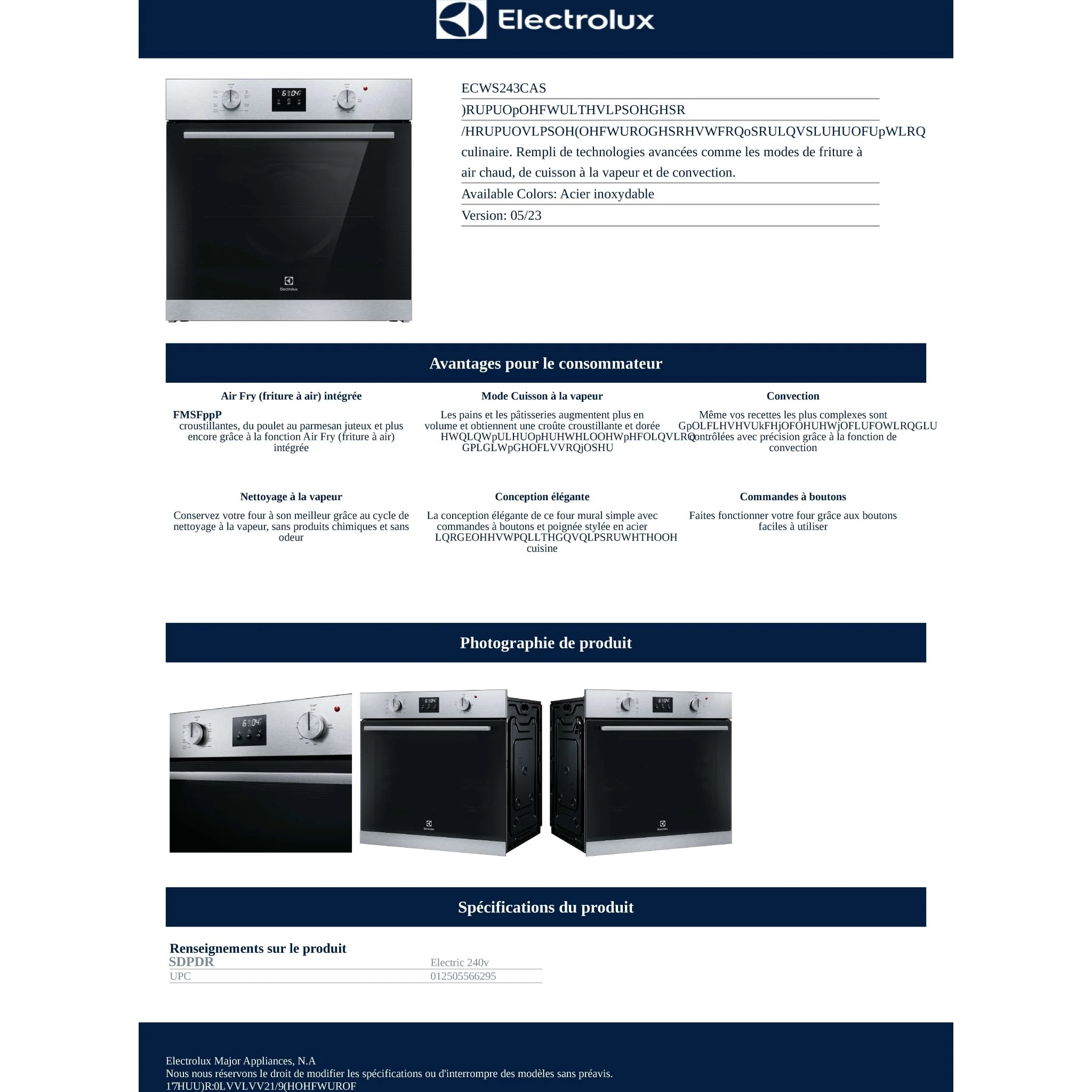 Electrolux 24" Single Electric Wall Oven - Stainless Steel ( ECWS243CAS ) - Image 9