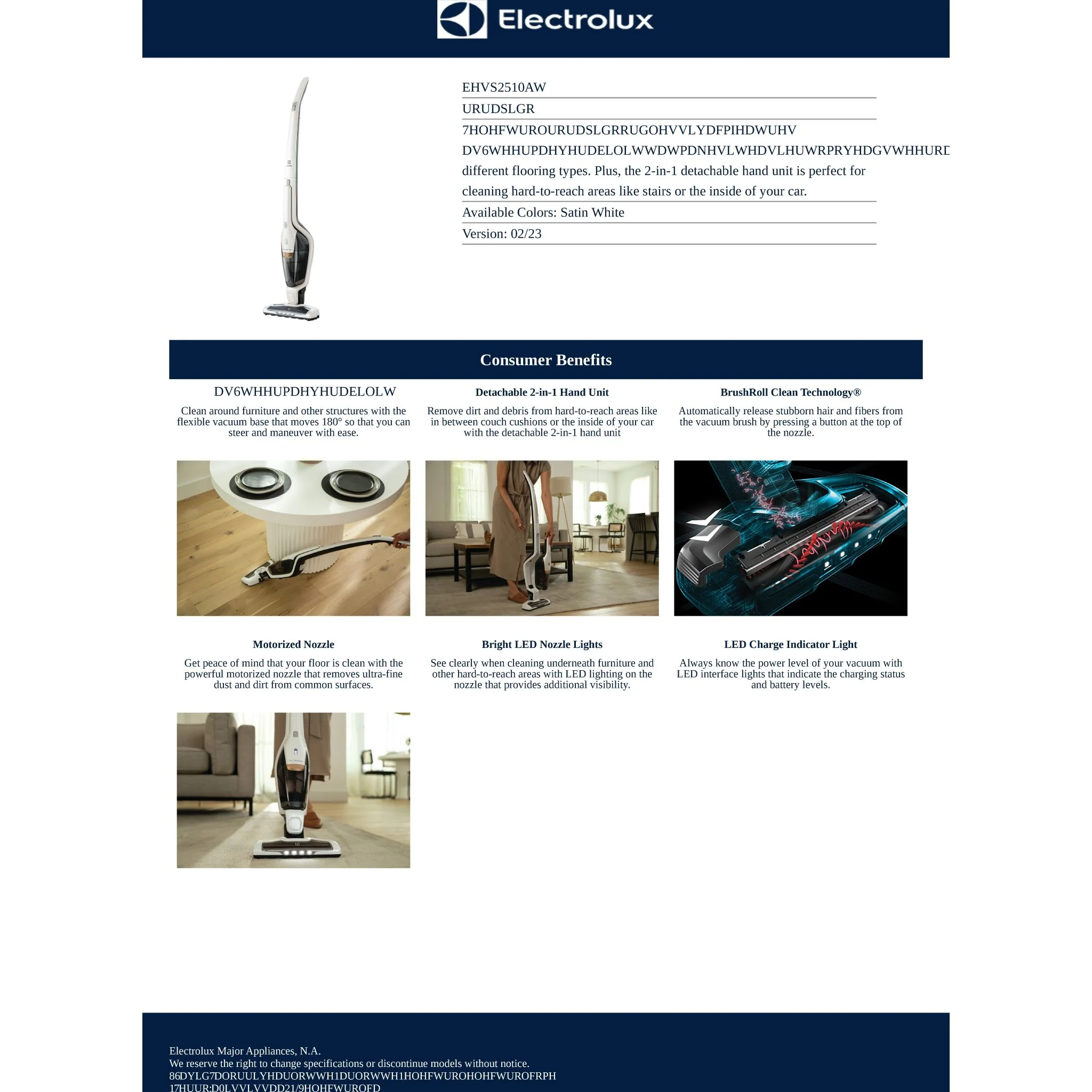 Electrolux Ergorapido™ Vacuum - White ( EHVS2510AW ) - Image 29