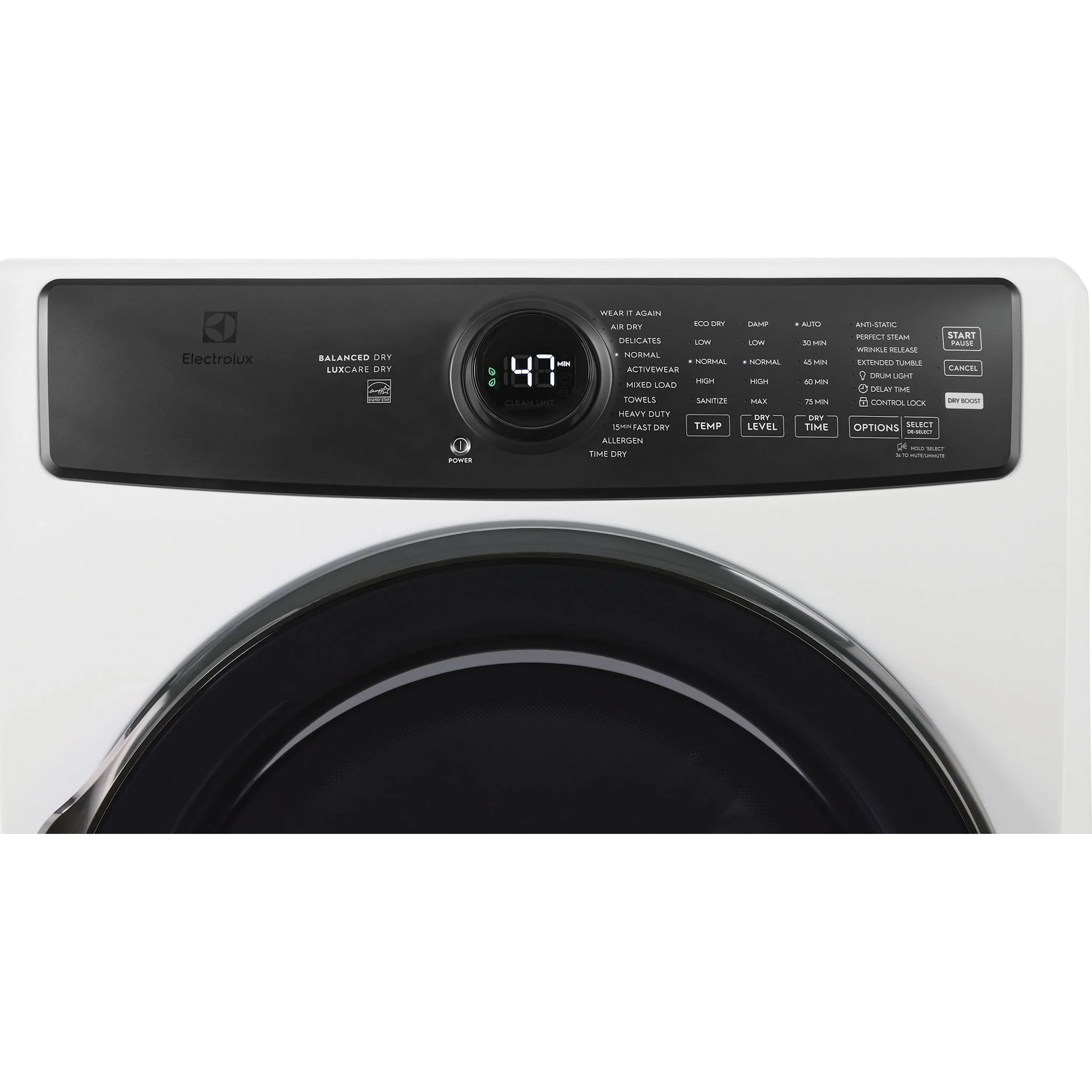 Electrolux Front Load Perfect Steam™ Electric Dryer with Balanced Dry™ and Instant Refresh – 8.0 Cu. Ft.- White (ELFE773CMW) - Image 6