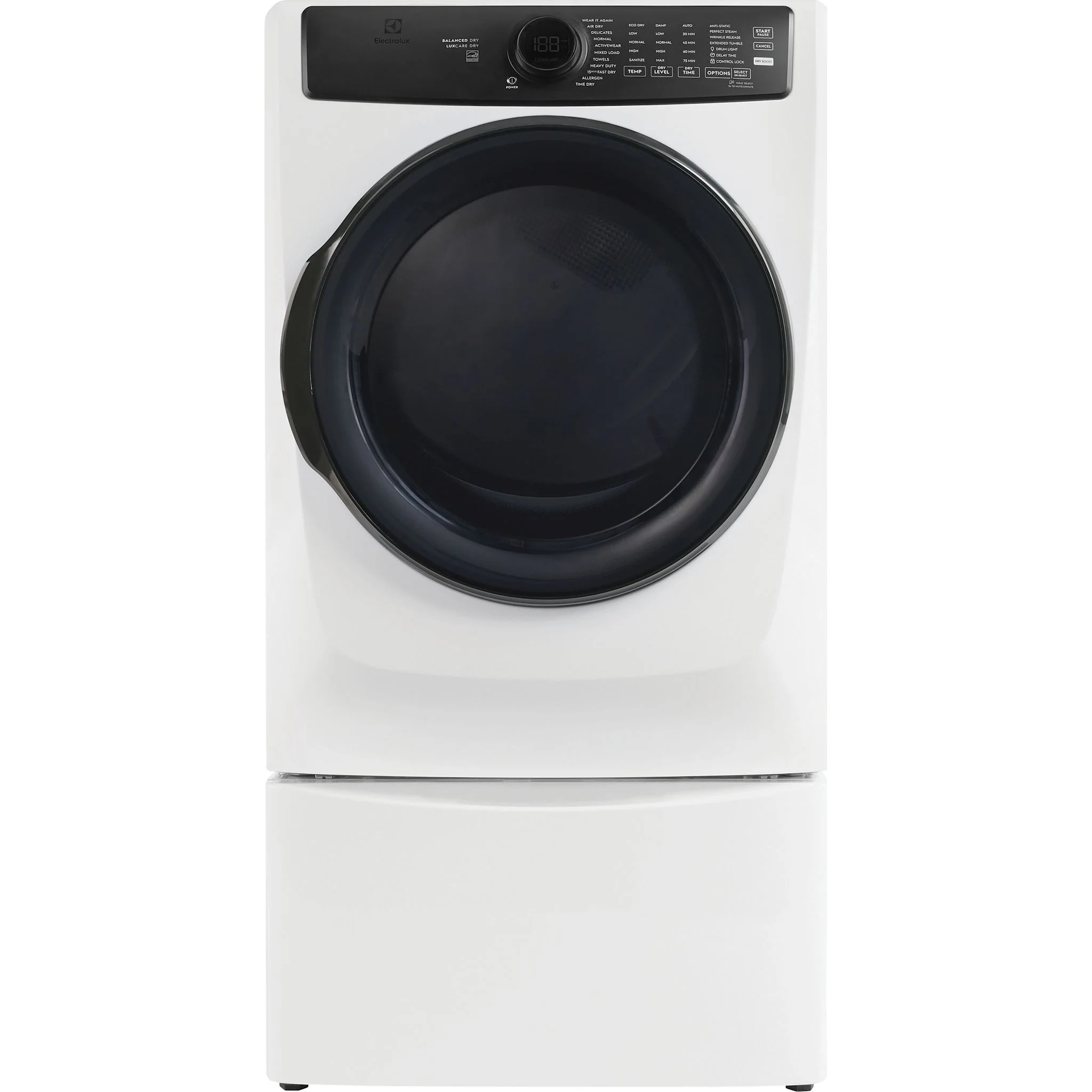 Electrolux Front Load Perfect Steam™ Gas Dryer with LuxCare® Dry and Instant Refresh – 8.0 Cu. Ft. - White (ELFG7738MW) - Image 8