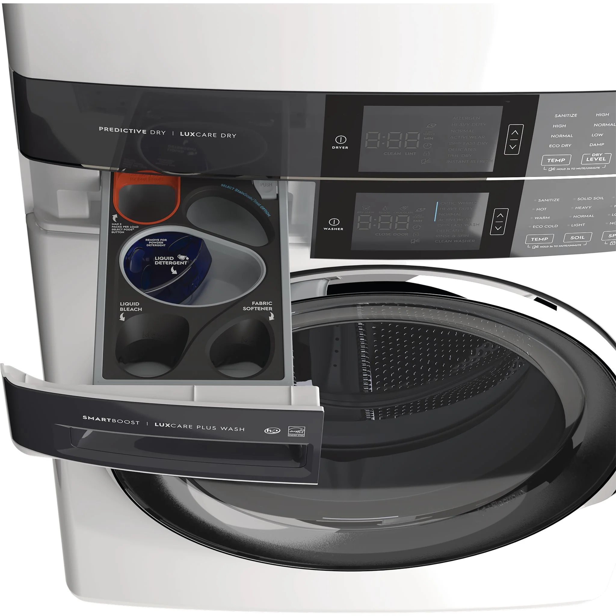 Electrolux Laundry Tower Single Unit Front Load 5.2 Cu. Ft. I.E.C Washer and 8 Cu. Ft. Electric Dryer - White ( ELTE760CAW ) - Image 6