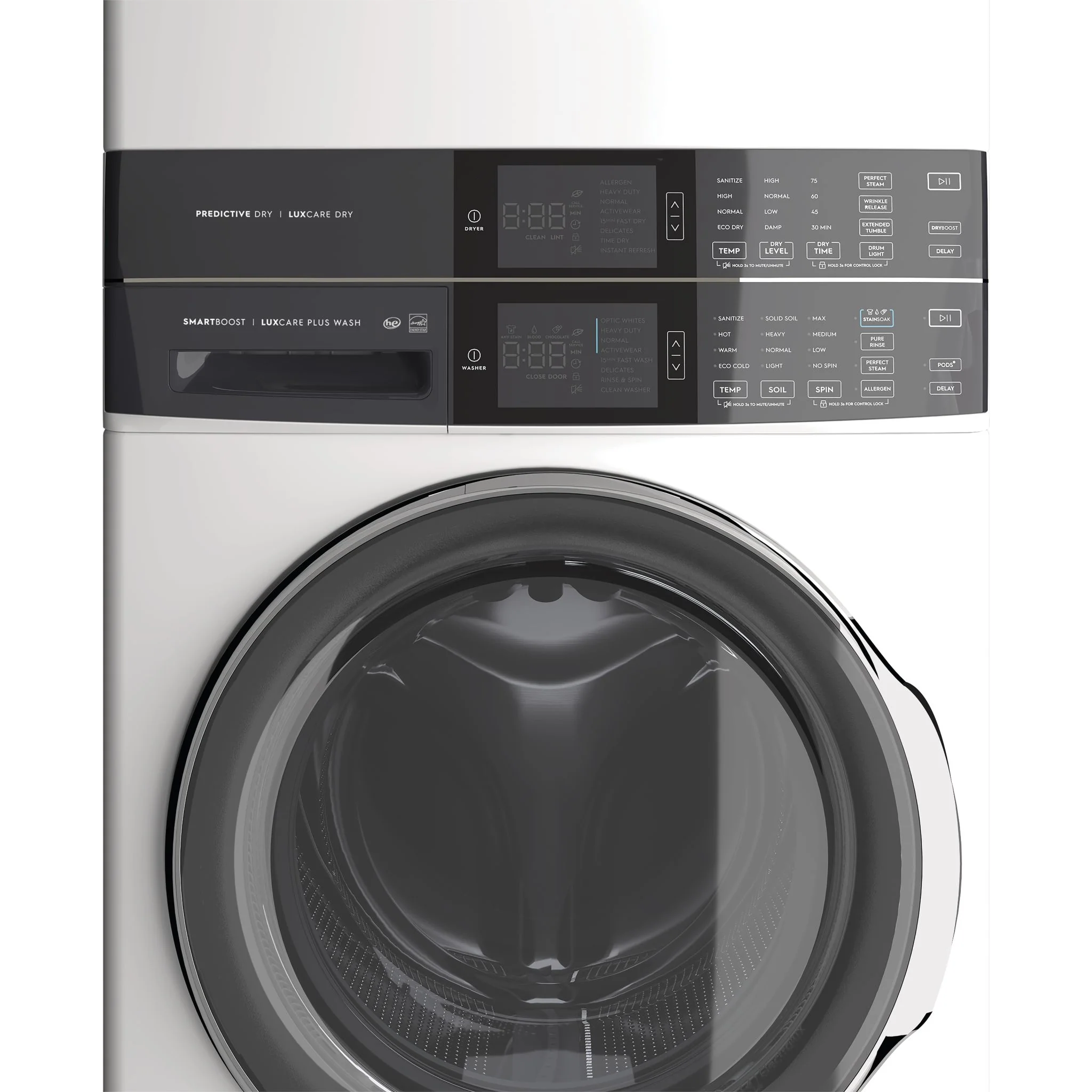 Electrolux Laundry Tower Single Unit Front Load 5.2 Cu. Ft. I.E.C Washer and 8 Cu. Ft. Electric Dryer - White ( ELTE760CAW ) - Image 7
