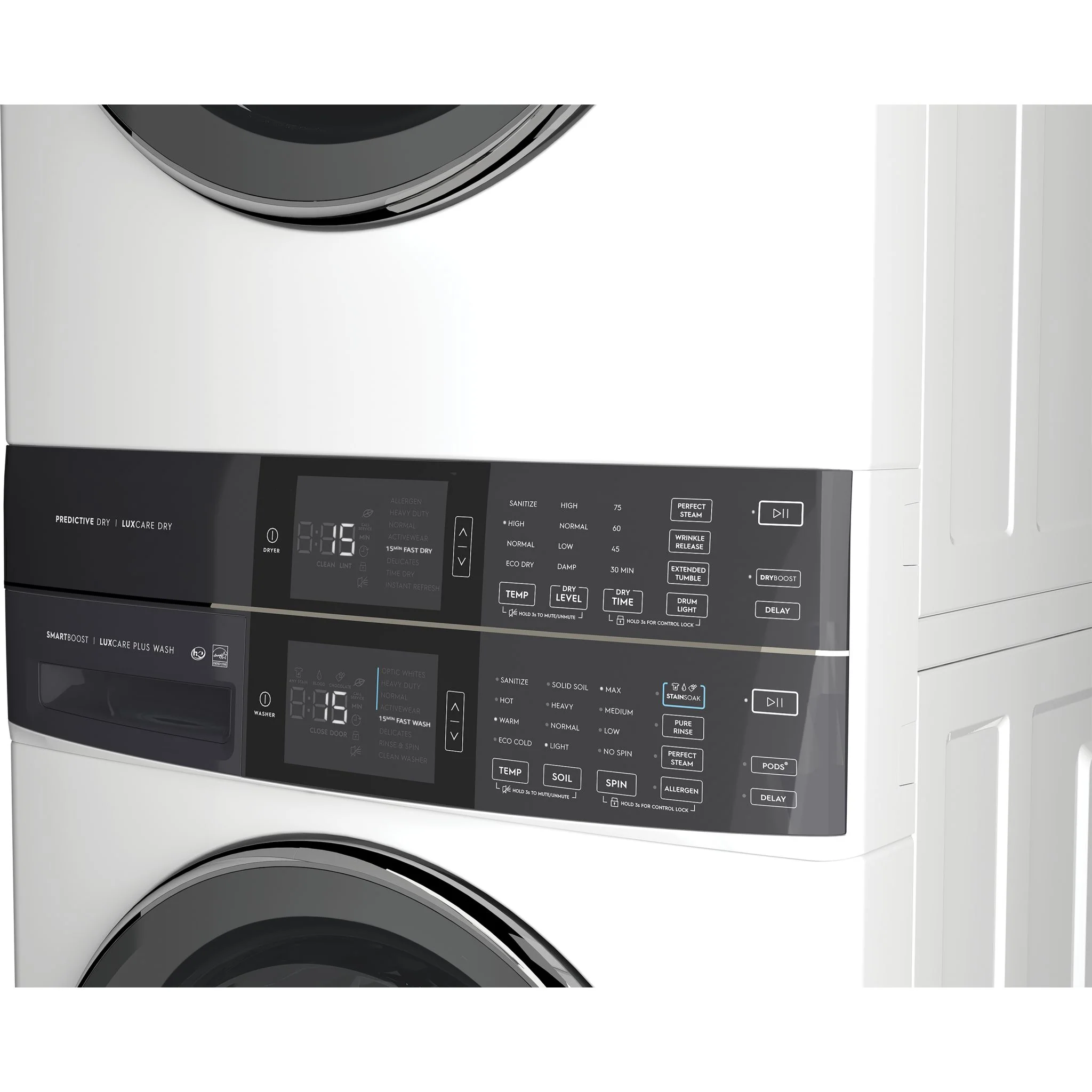 Electrolux Laundry Tower Single Unit Front Load 5.2 Cu. Ft. I.E.C Washer and 8 Cu. Ft. Electric Dryer - White ( ELTE760CAW ) - Image 9