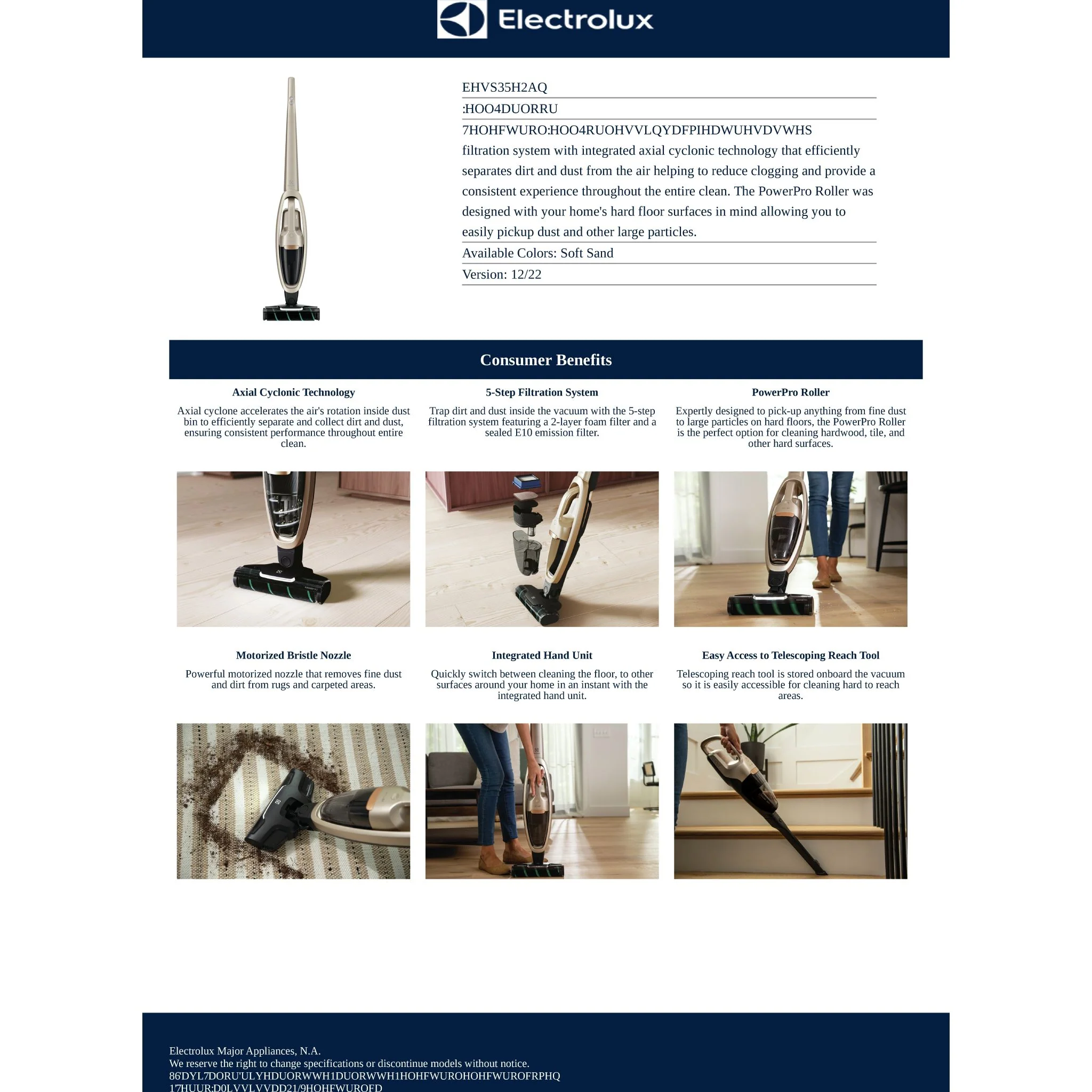 Electrolux WellQ7™ Hard Floor Vacuum - Gold ( EHVS35H2AQ ) - Image 18