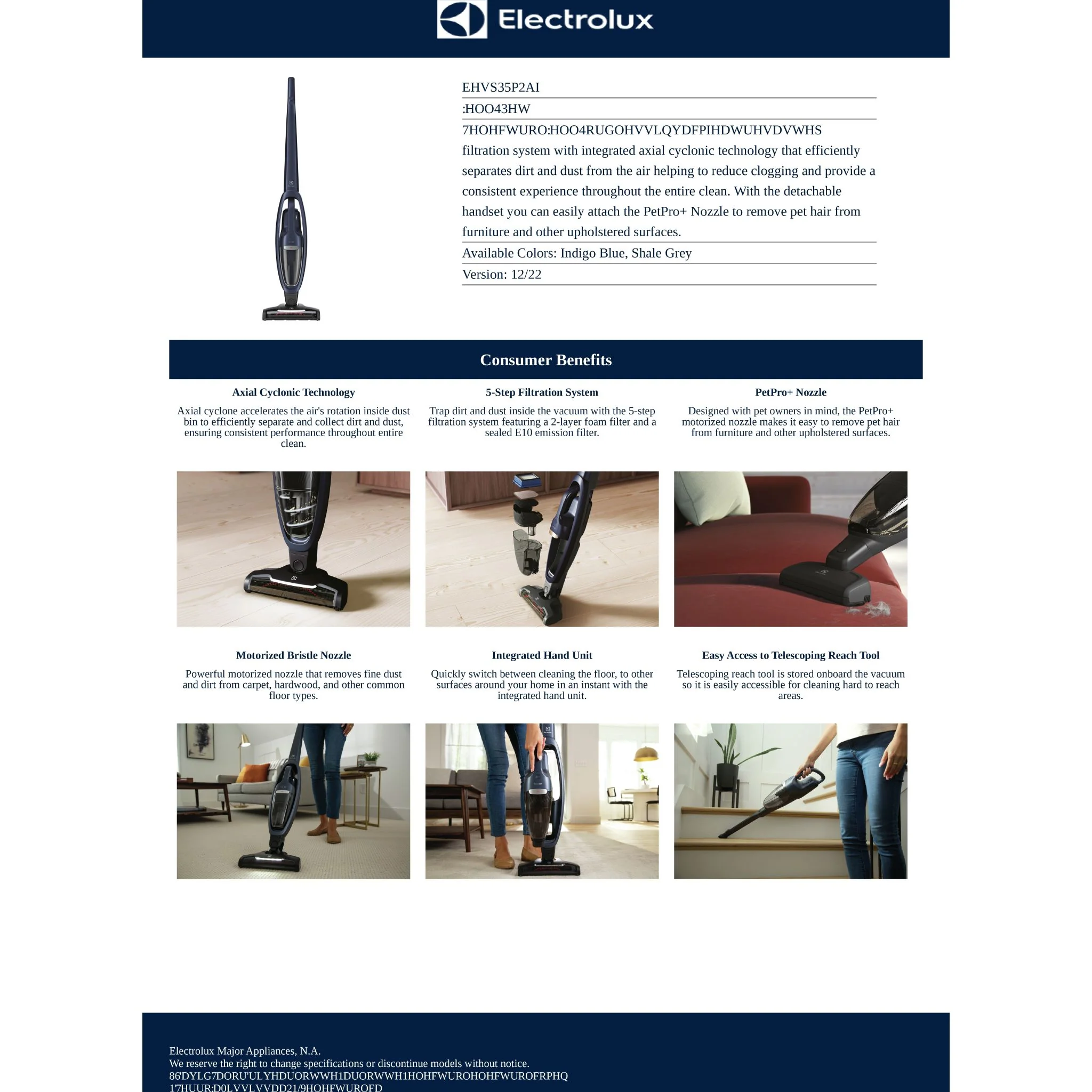 Electrolux WellQ7™ Pet Vacuum - Blue ( EHVS35P2AI ) - Image 14