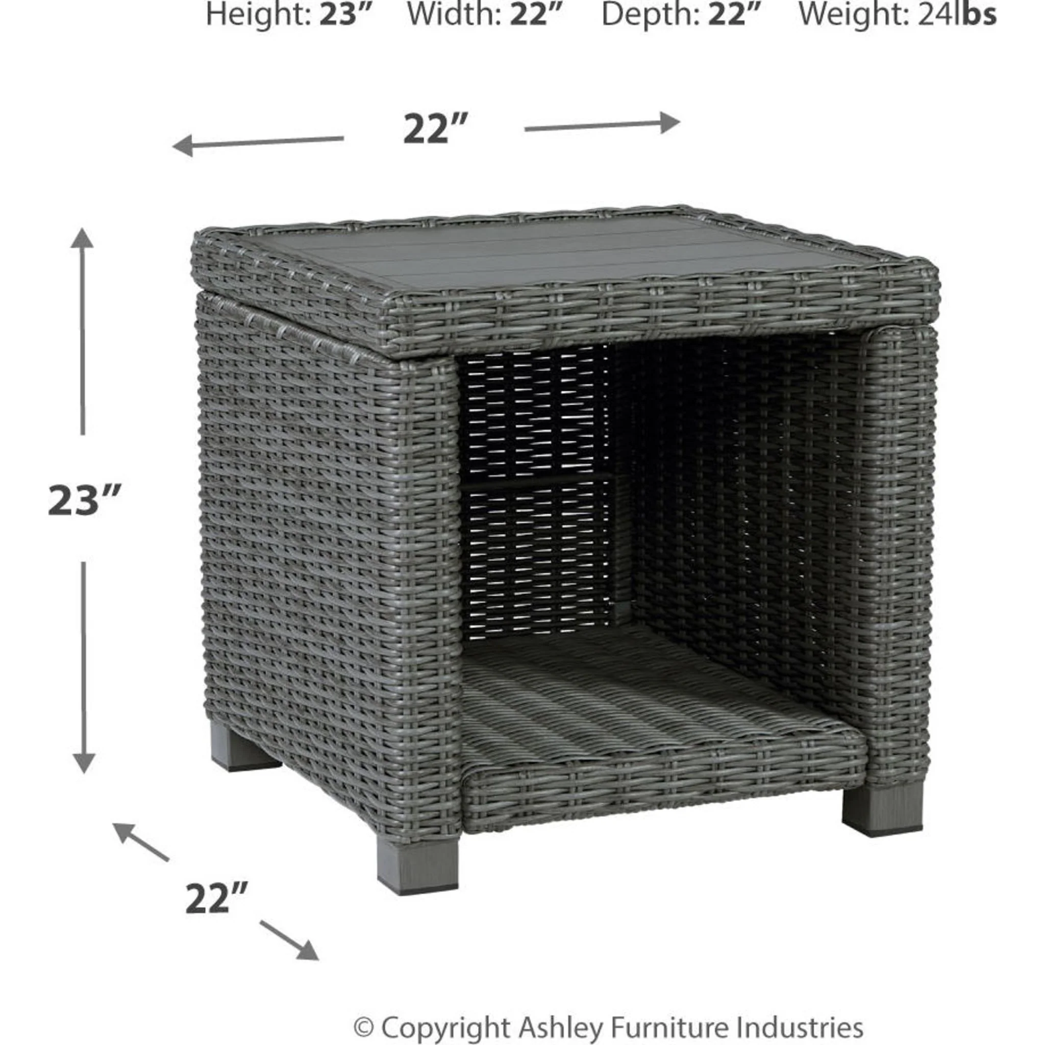 Elite Park Outdoor Square End Table - Image 10