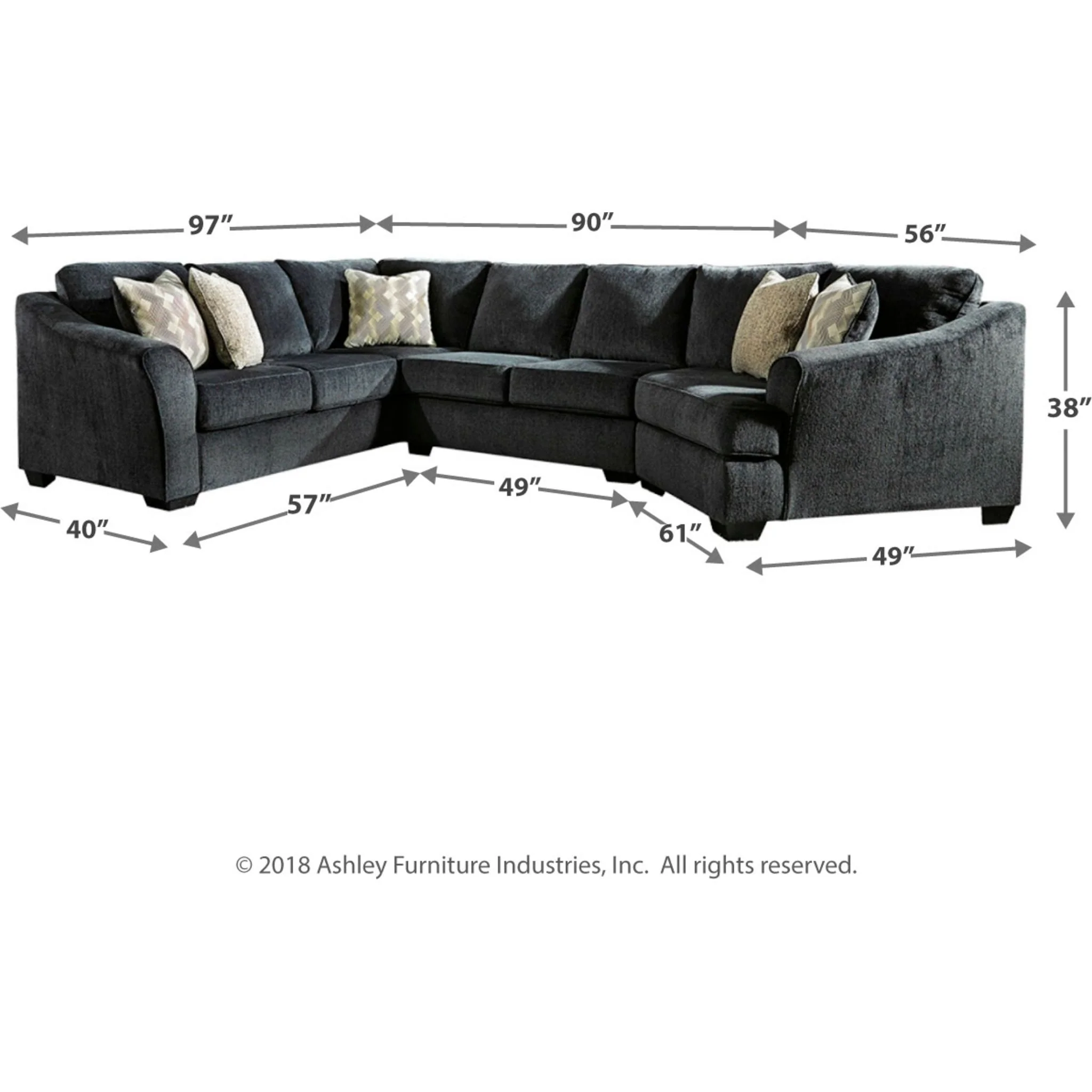 Eltmann 3 Piece Sectional - Image 3