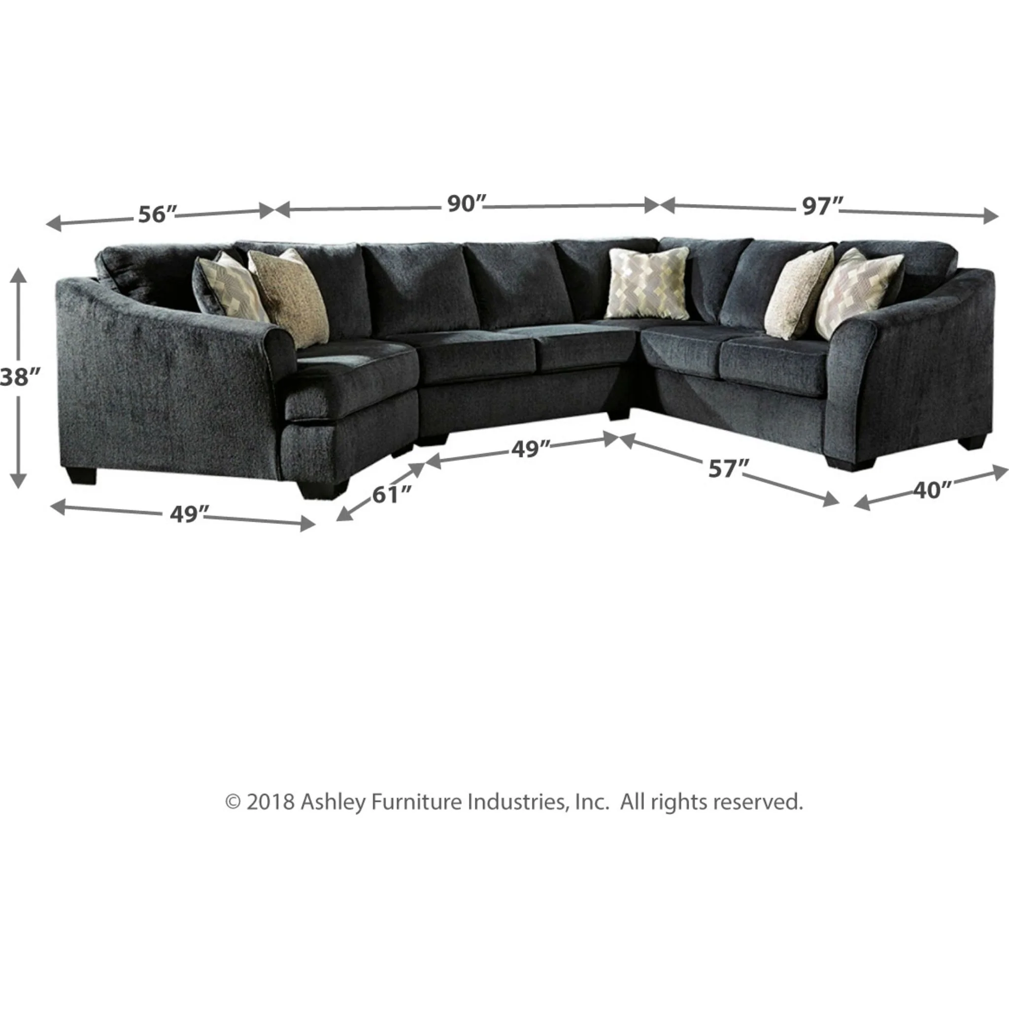 Eltmann 3 Piece Sectional - Image 3