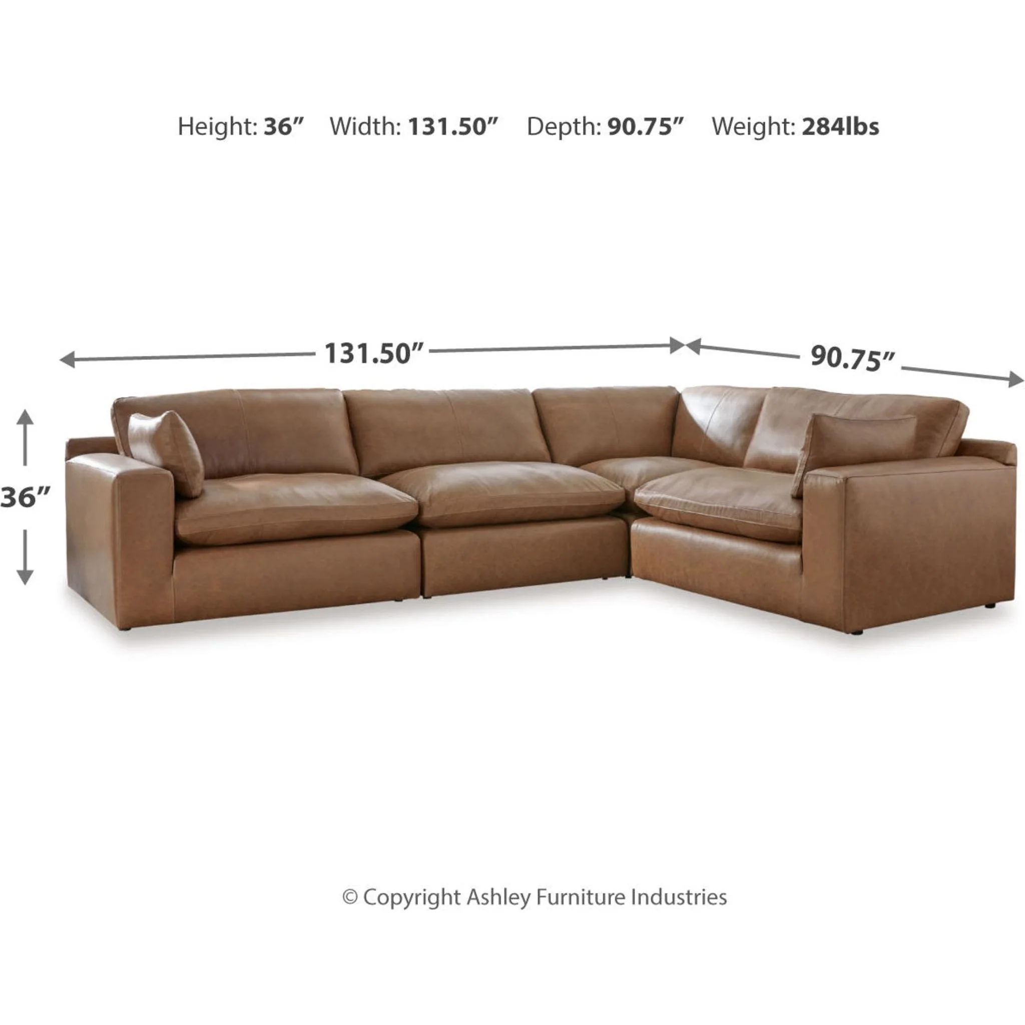 Emilia Cloud Collection 4 Piece Modular Sectional - Image 4