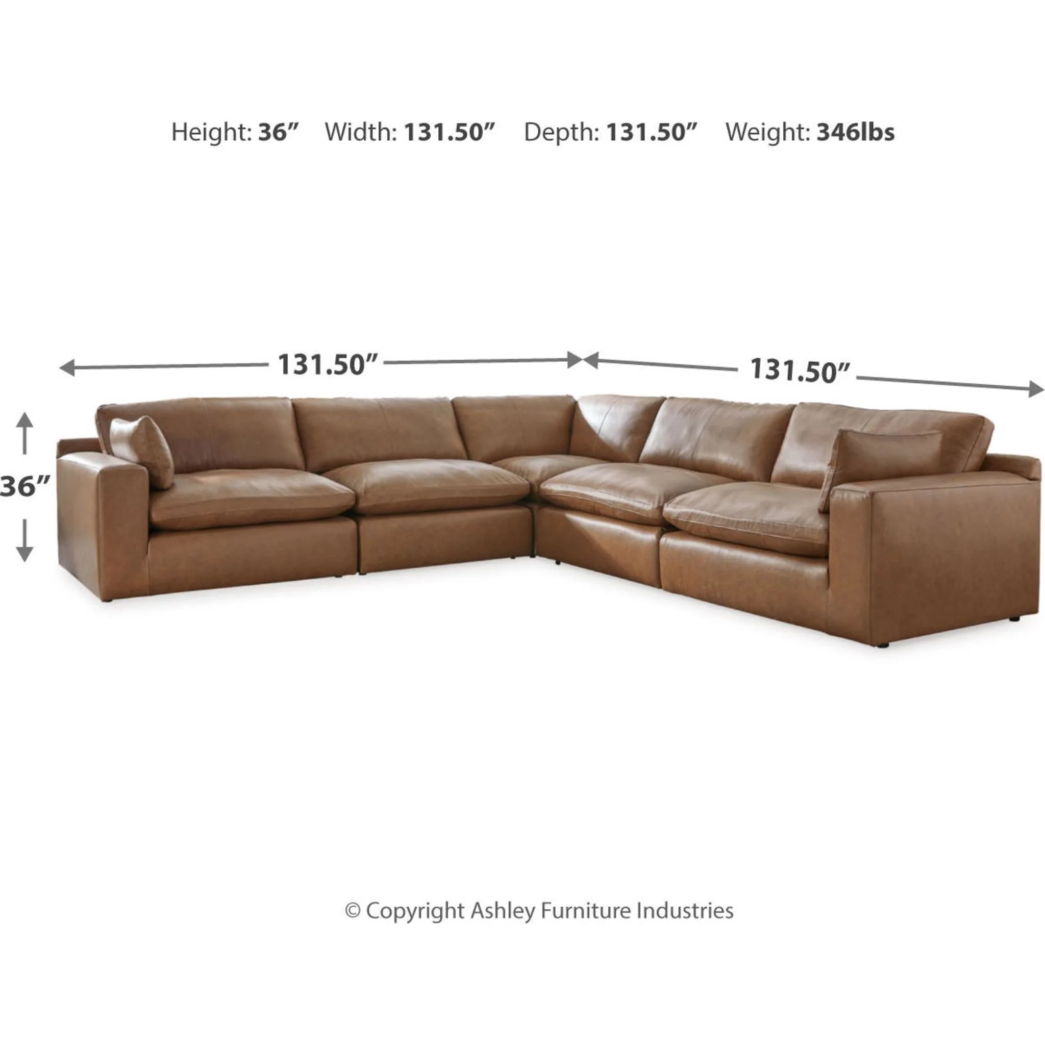 Emilia Cloud Collection 5 Piece Modular Sectional - Image 17