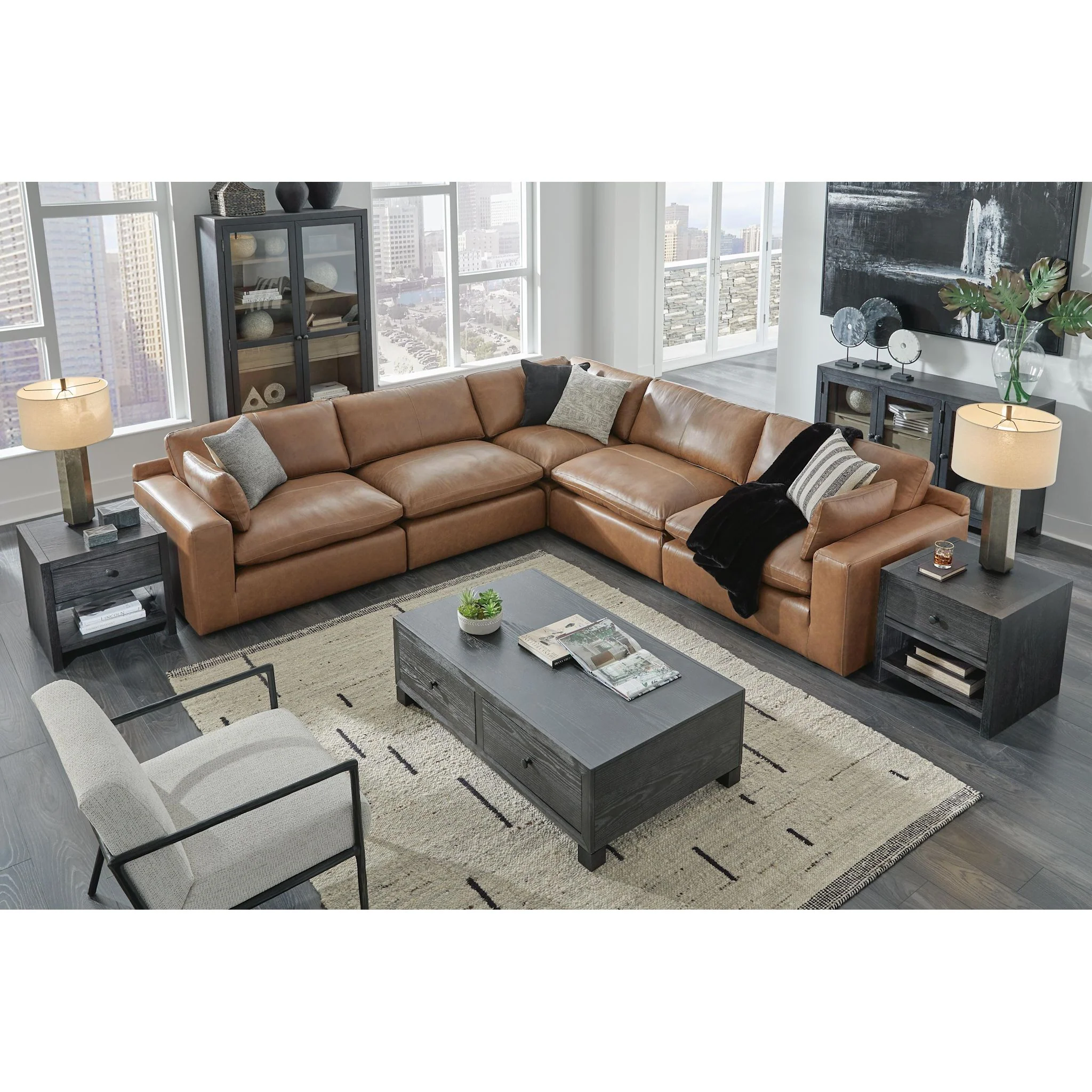 Emilia Cloud Collection 5 Piece Modular Sectional - Image 29