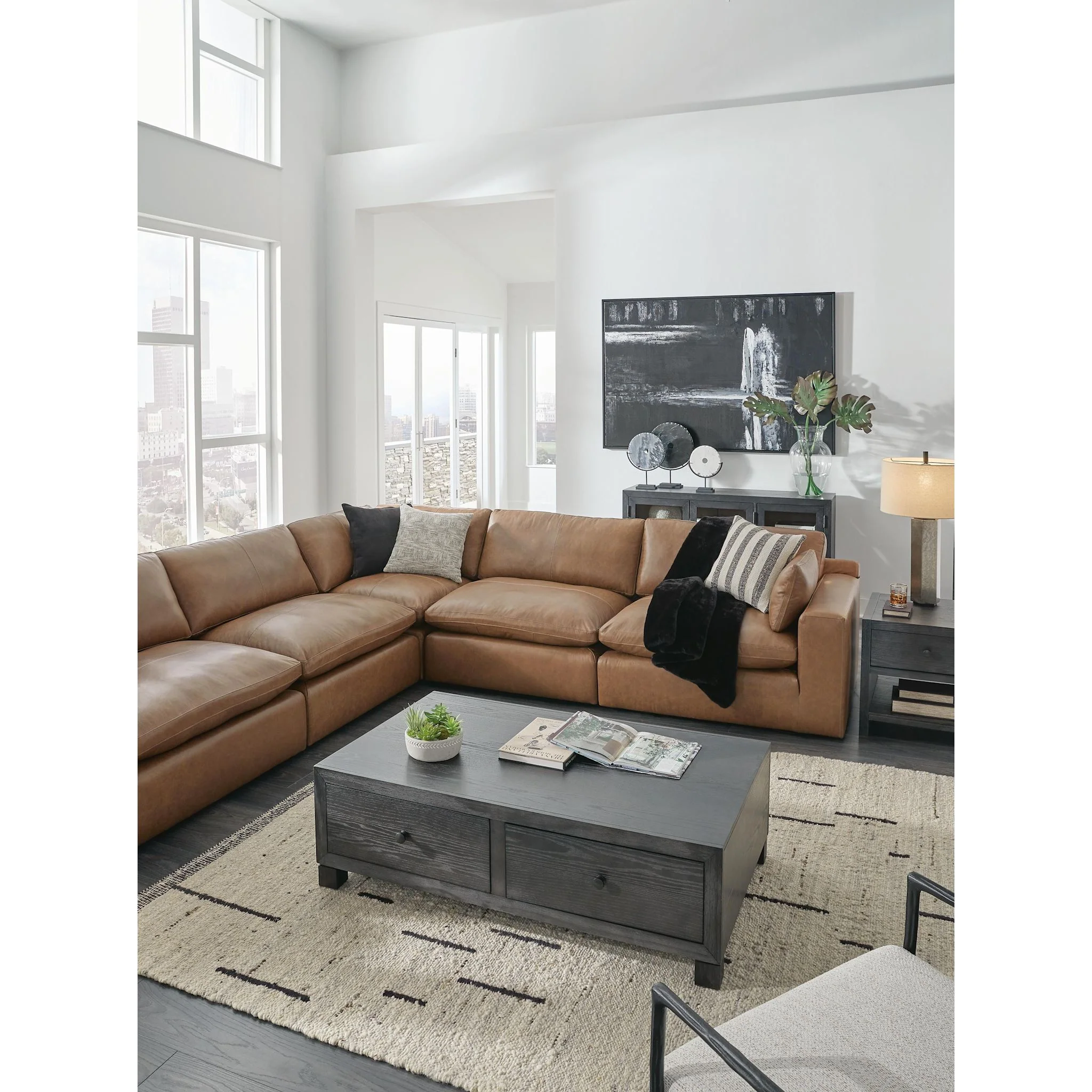 Emilia Cloud Collection 5 Piece Modular Sectional - Image 30