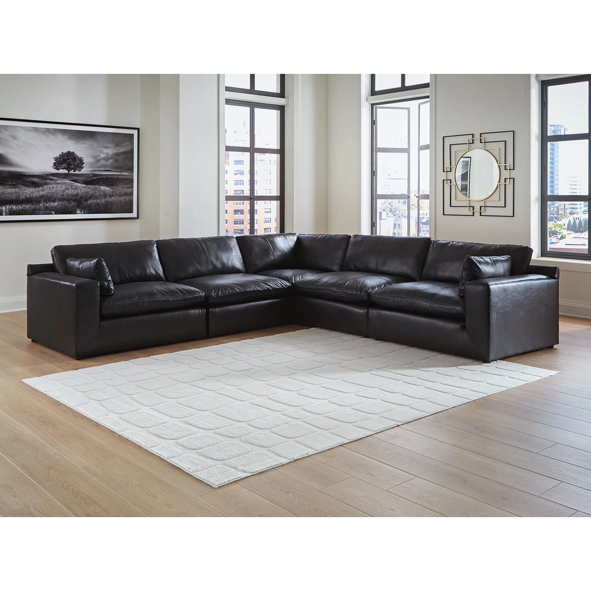 Emilia Cloud Collection 5 Piece Modular Sectional - Image 4