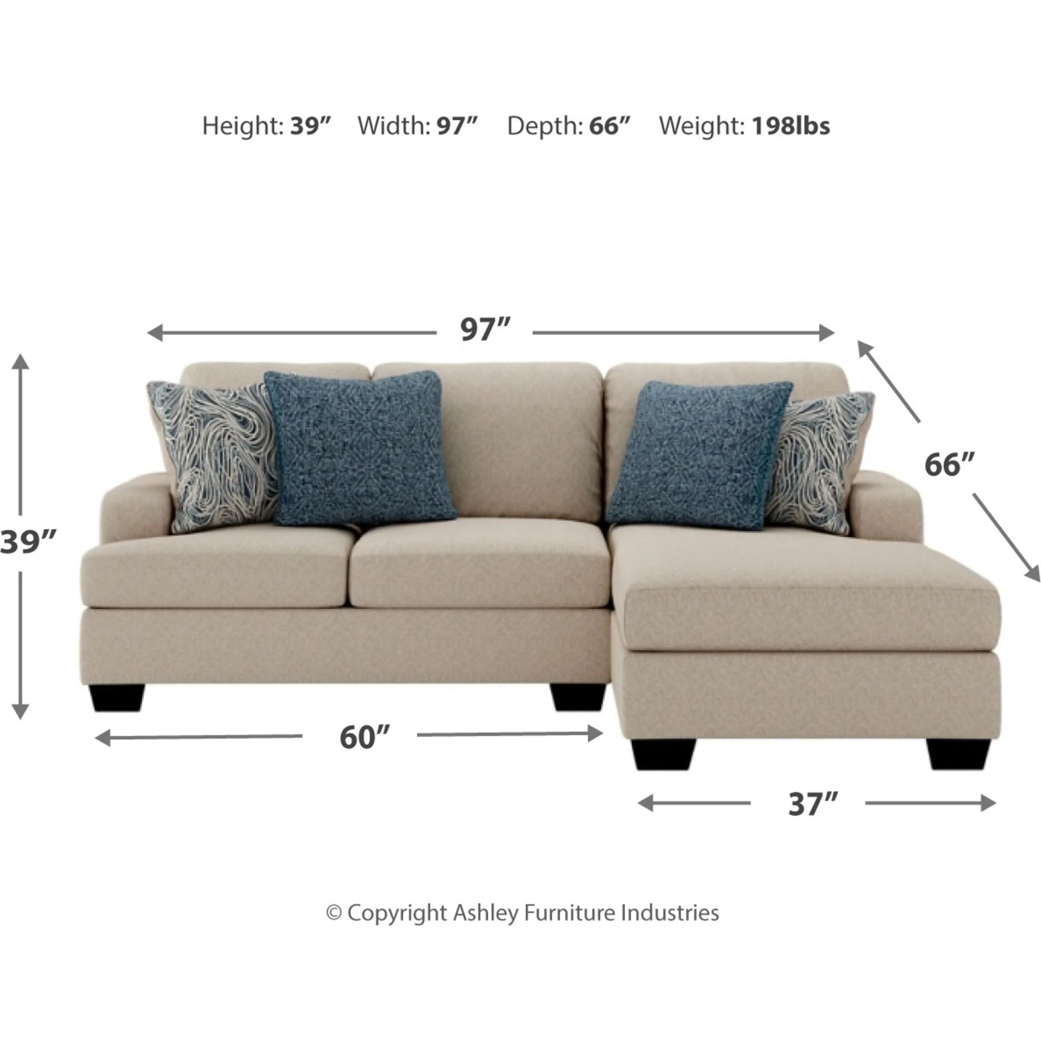 Enola-EXCLUSIVE 2 Piece Sofa Chaise - Image 2