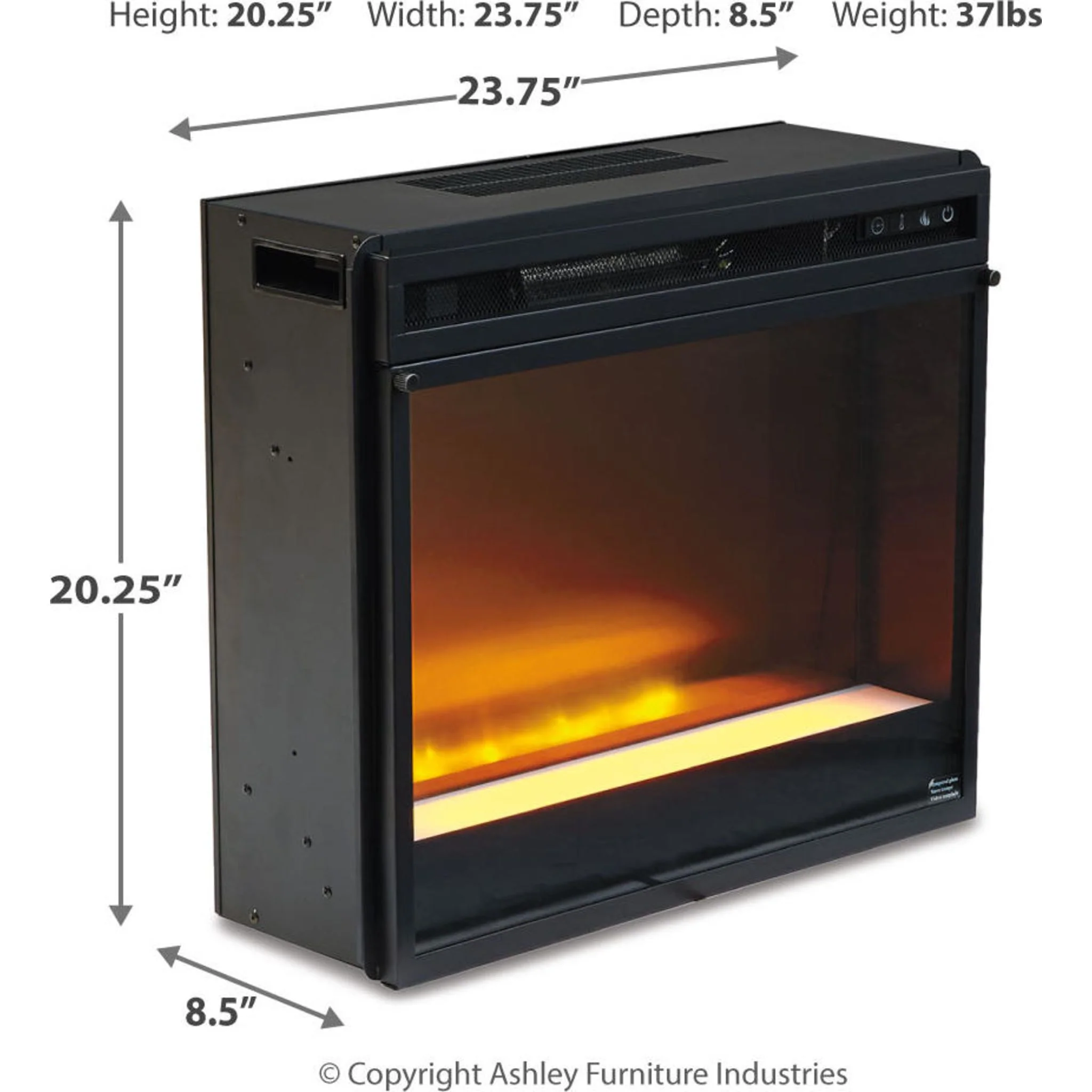 Entertainment Accessories Fireplace Insert with Crushed Glass - Image 9