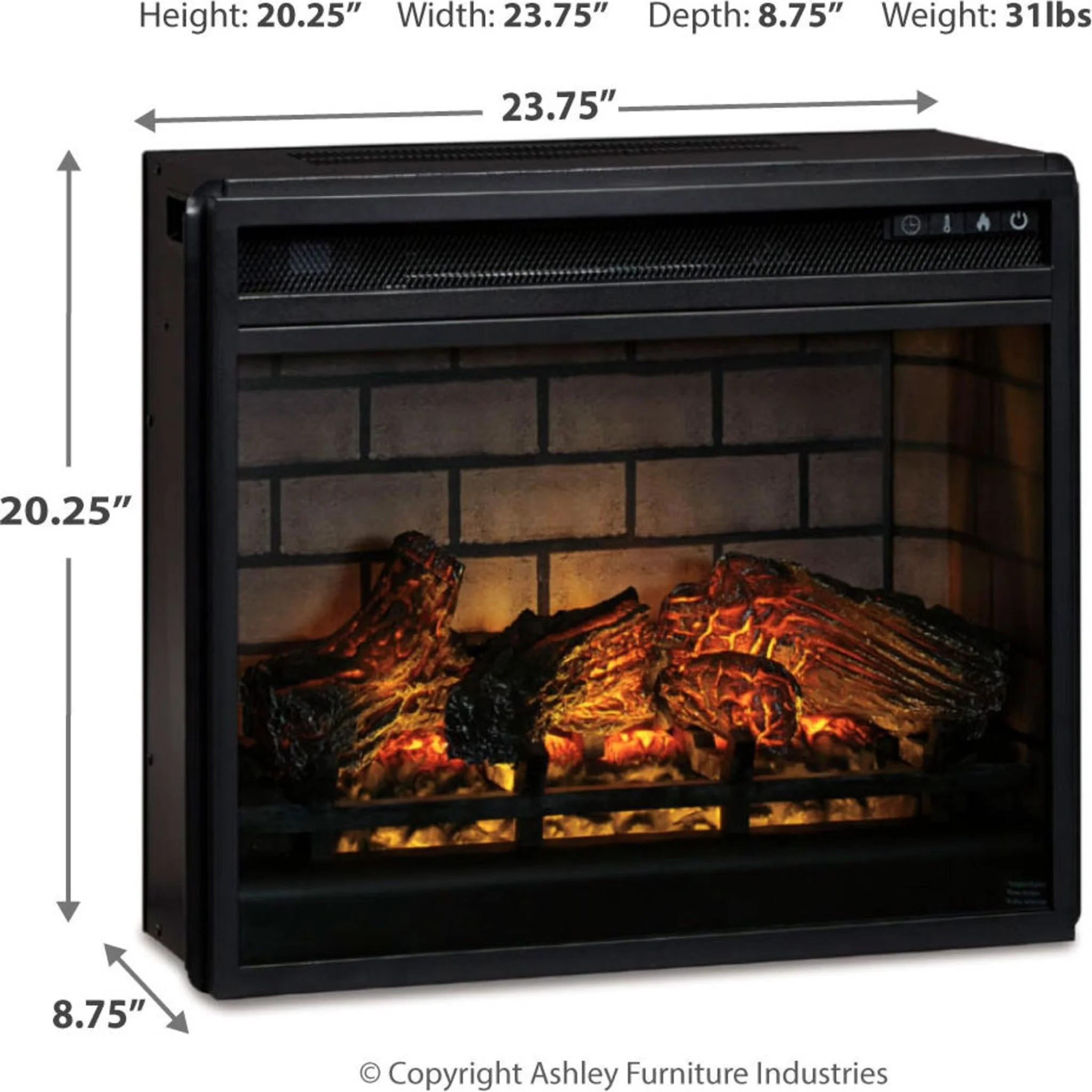 Entertainment Accessories Fireplace Insert with Logs - Image 4