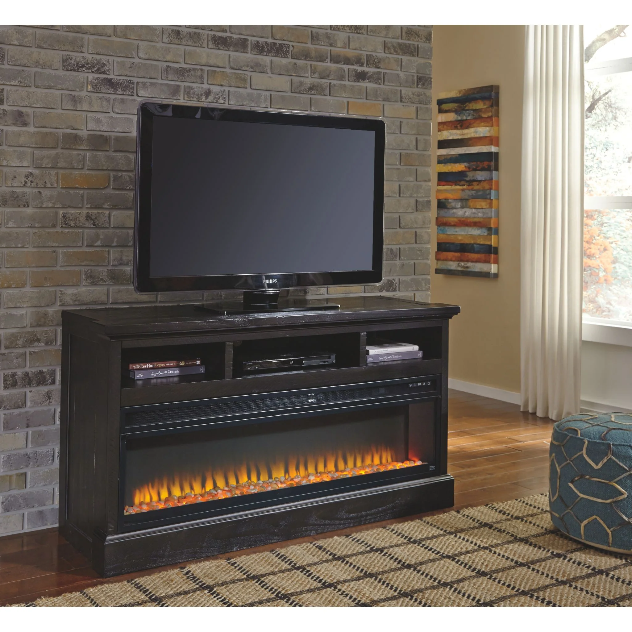 Entertainment Accessories Wide Fireplace Insert - Image 4