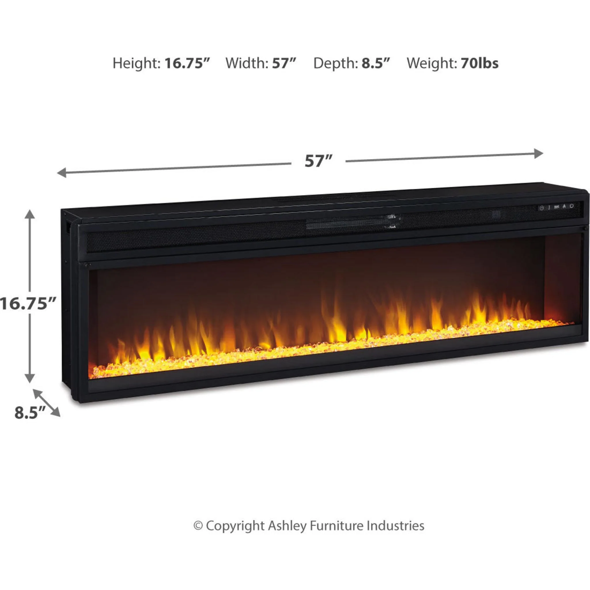 Entertainment Accessories Wide Fireplace Insert - Image 7