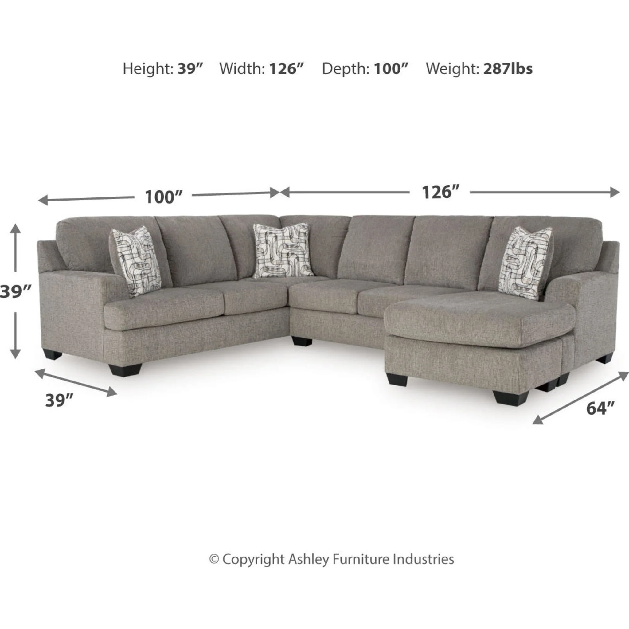 Erinsburg-Exclusive 2 Piece Sectional with Chaise - Image 3