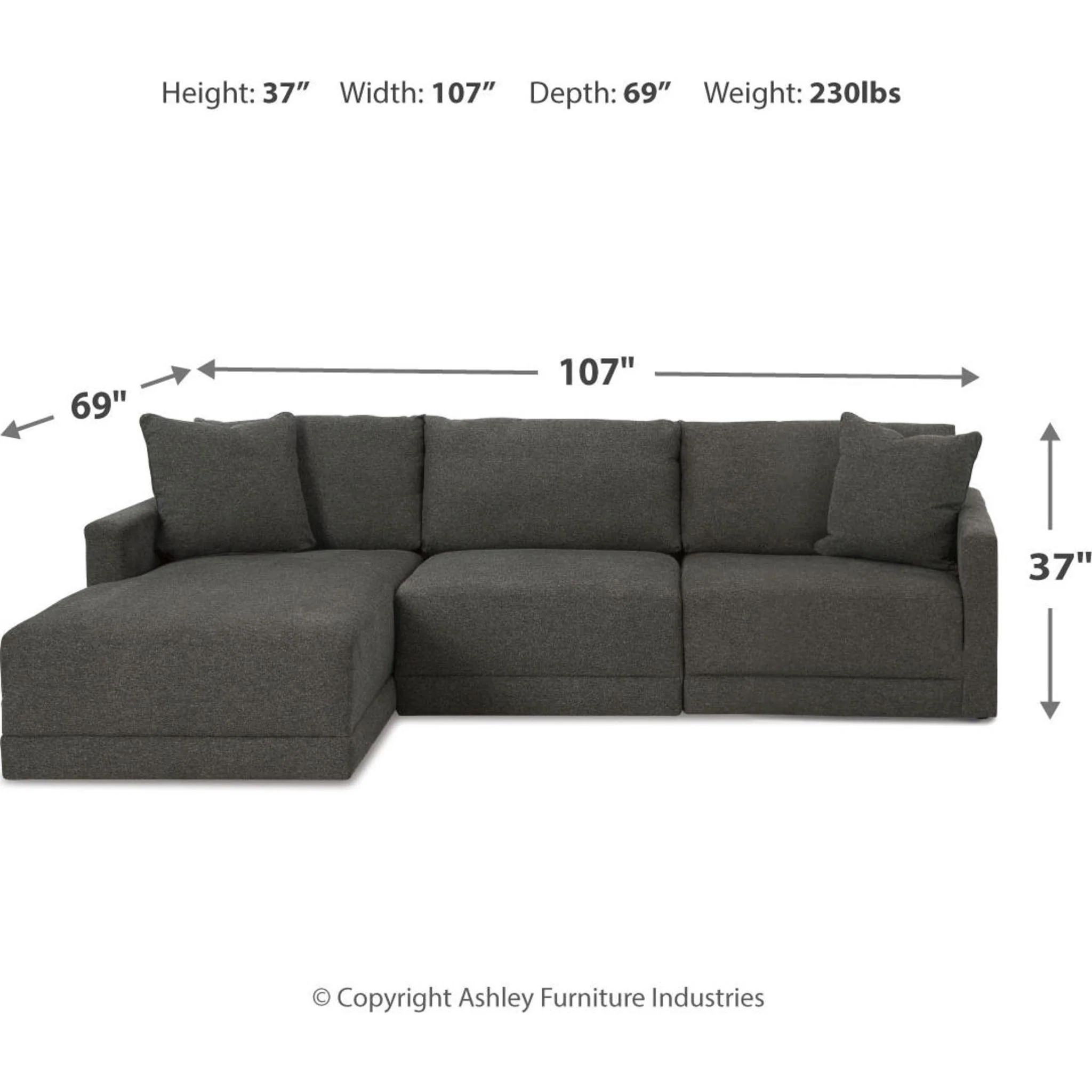 Evey-Exclusive 3 Piece Modular Sectional with Chaise - Image 3