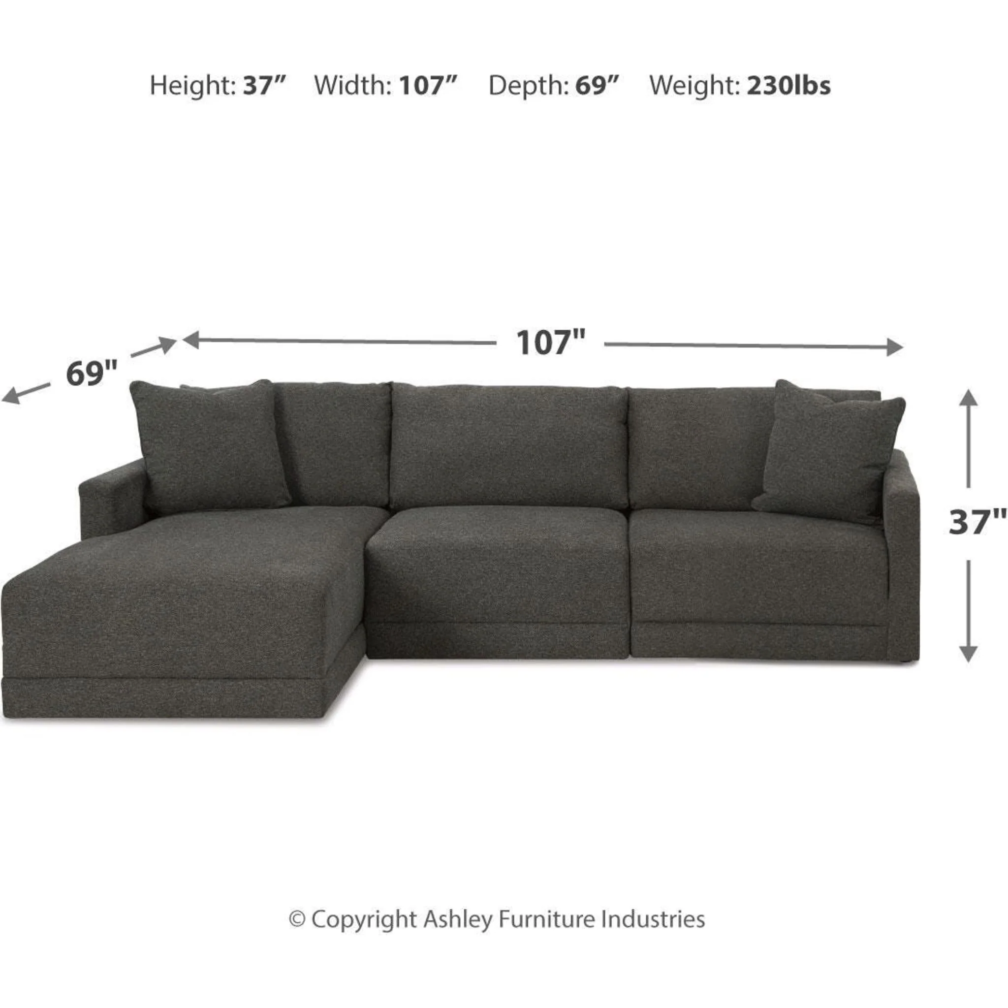 Evey-Exclusive 3 Piece Modular Sectional with Chaise - Image 6