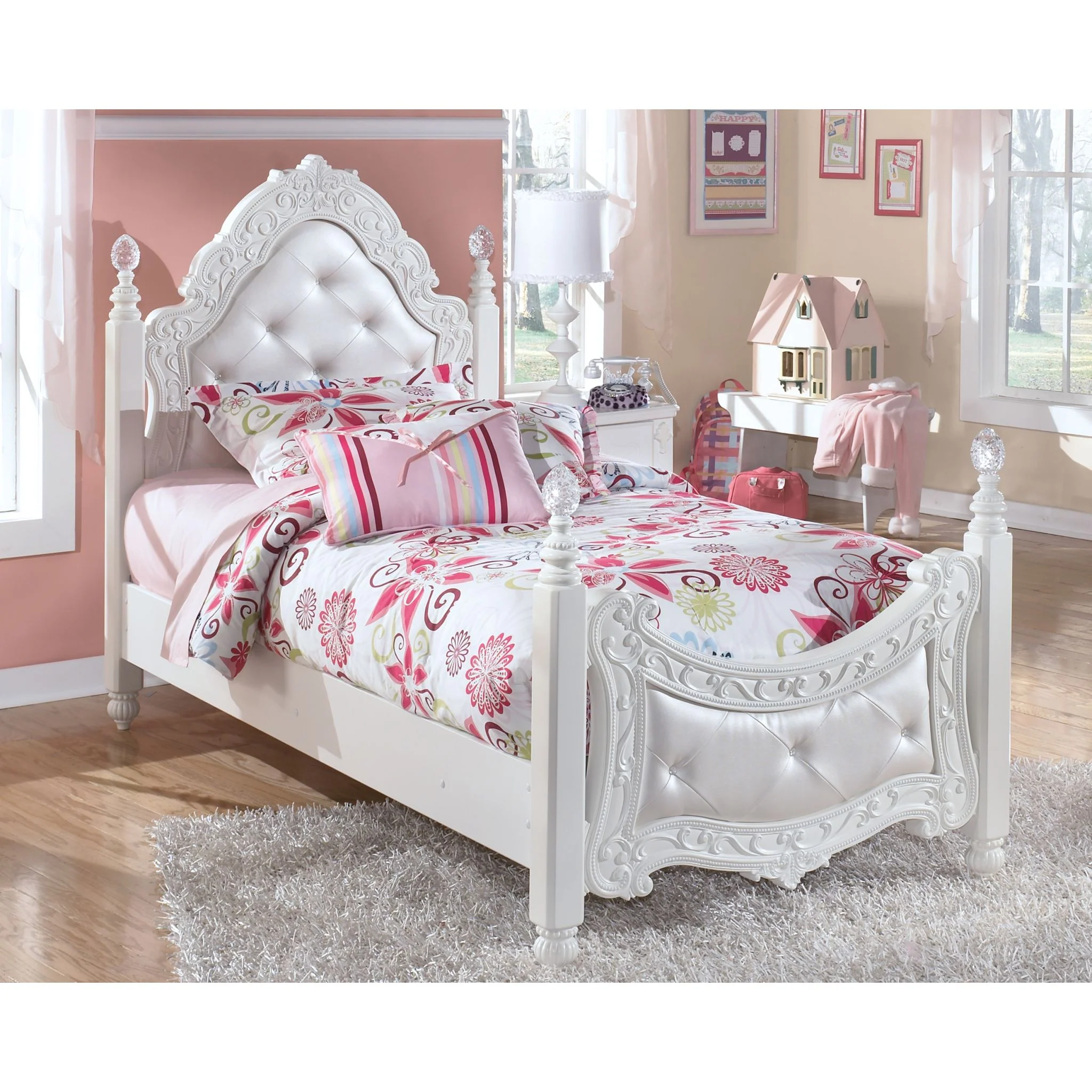 Exquisite 3 Piece Twin Poster Bed - Image 2