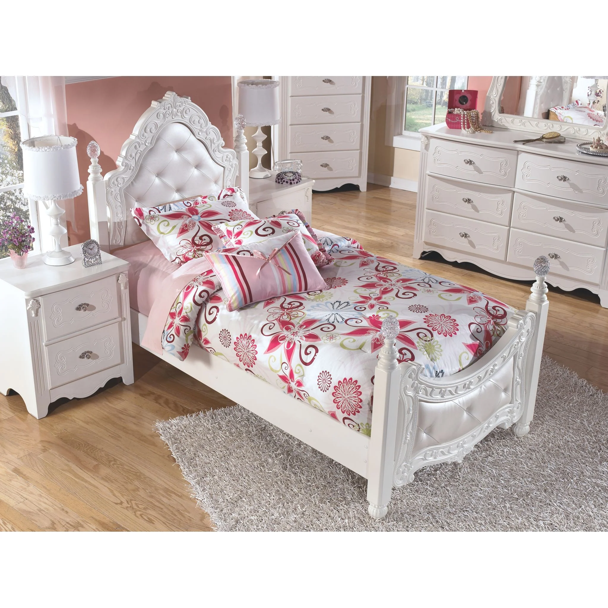 Exquisite 3 Piece Twin Poster Bed - Image 3