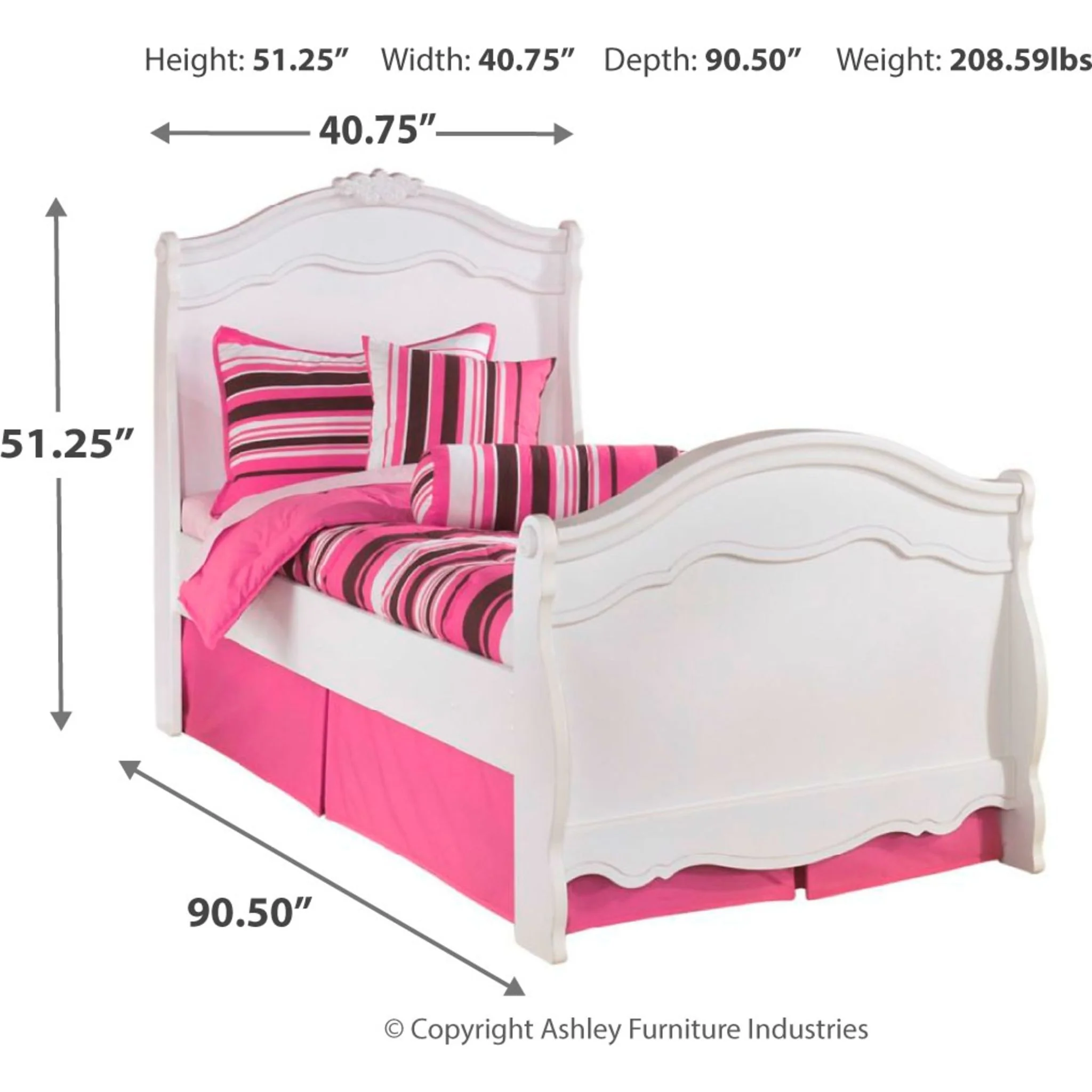 Exquisite 3 Piece Twin Sleigh Bed - Image 3