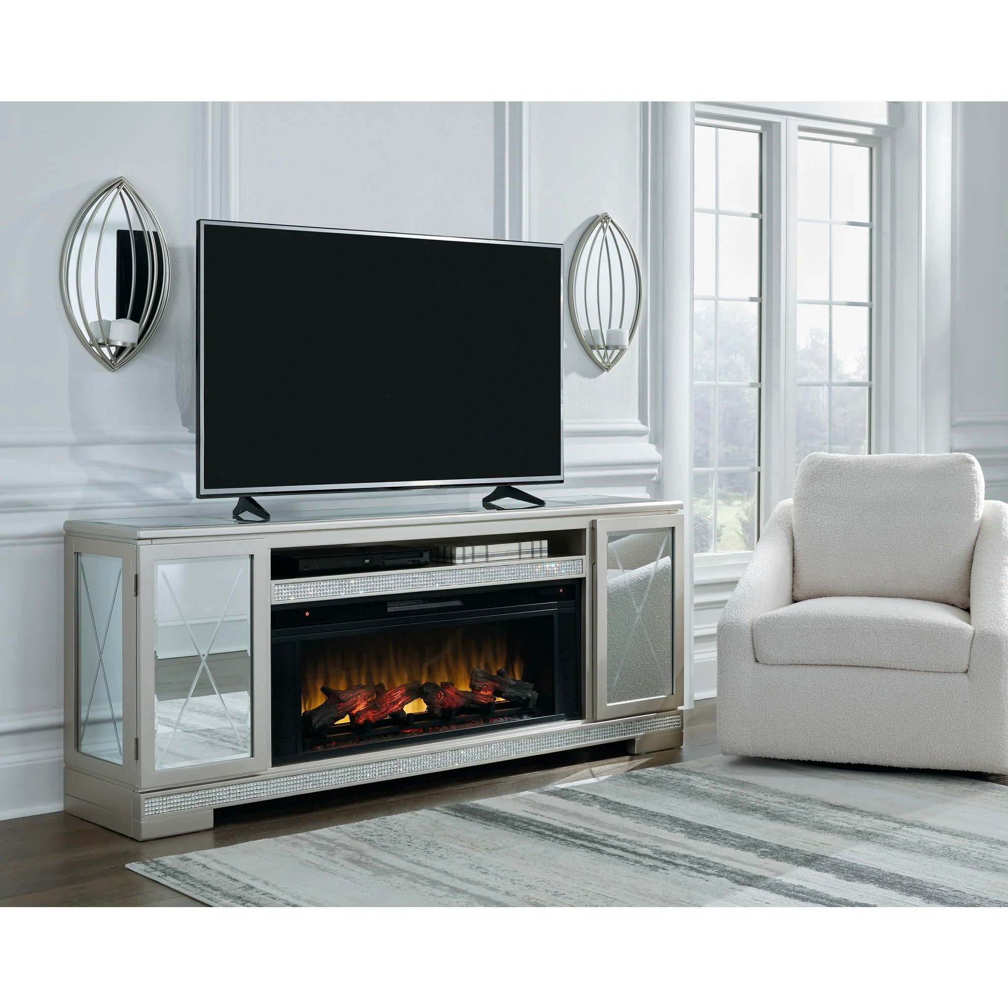 Flamory TV Stand with Fireplace - Image 2