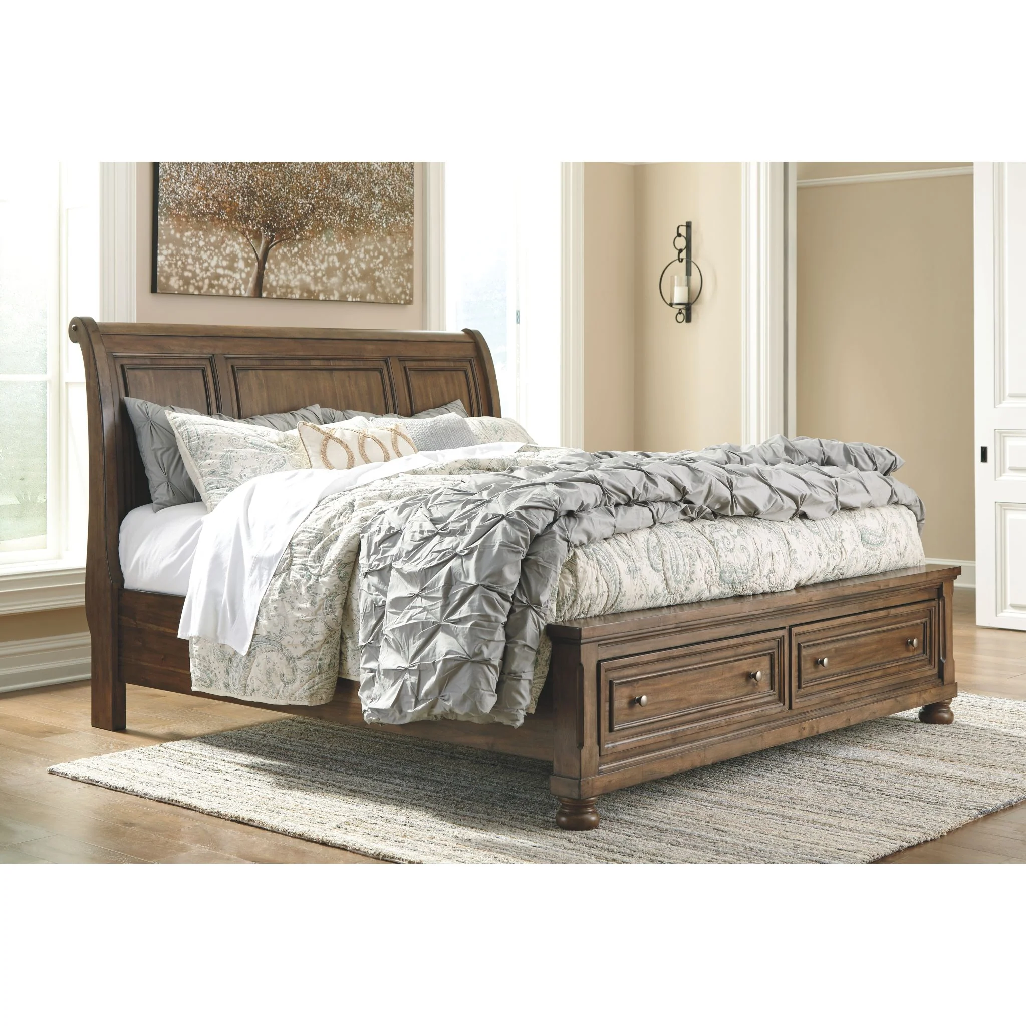 Flynnter 5 Piece Sleigh Bedroom - Image 23