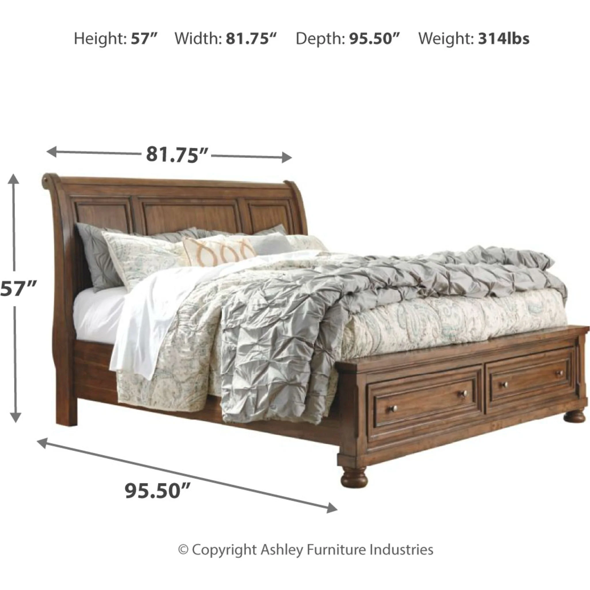 Flynnter 5 Piece Sleigh Bedroom - Image 30