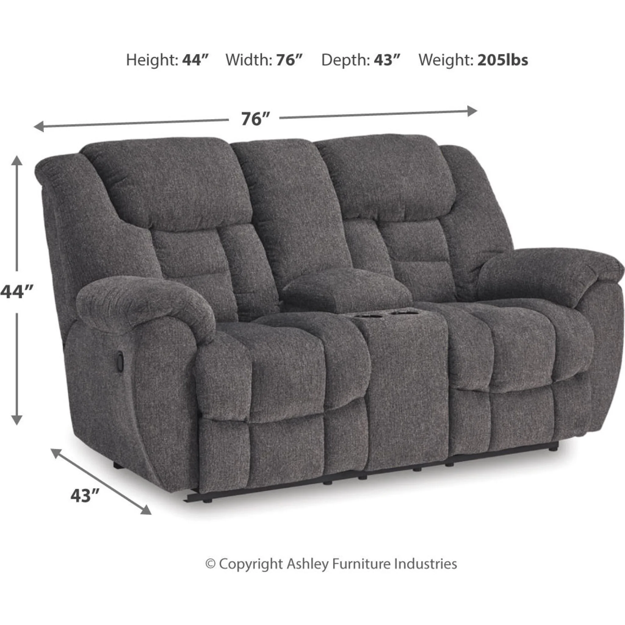 Foreside Reclining Loveseat with Console - Image 3