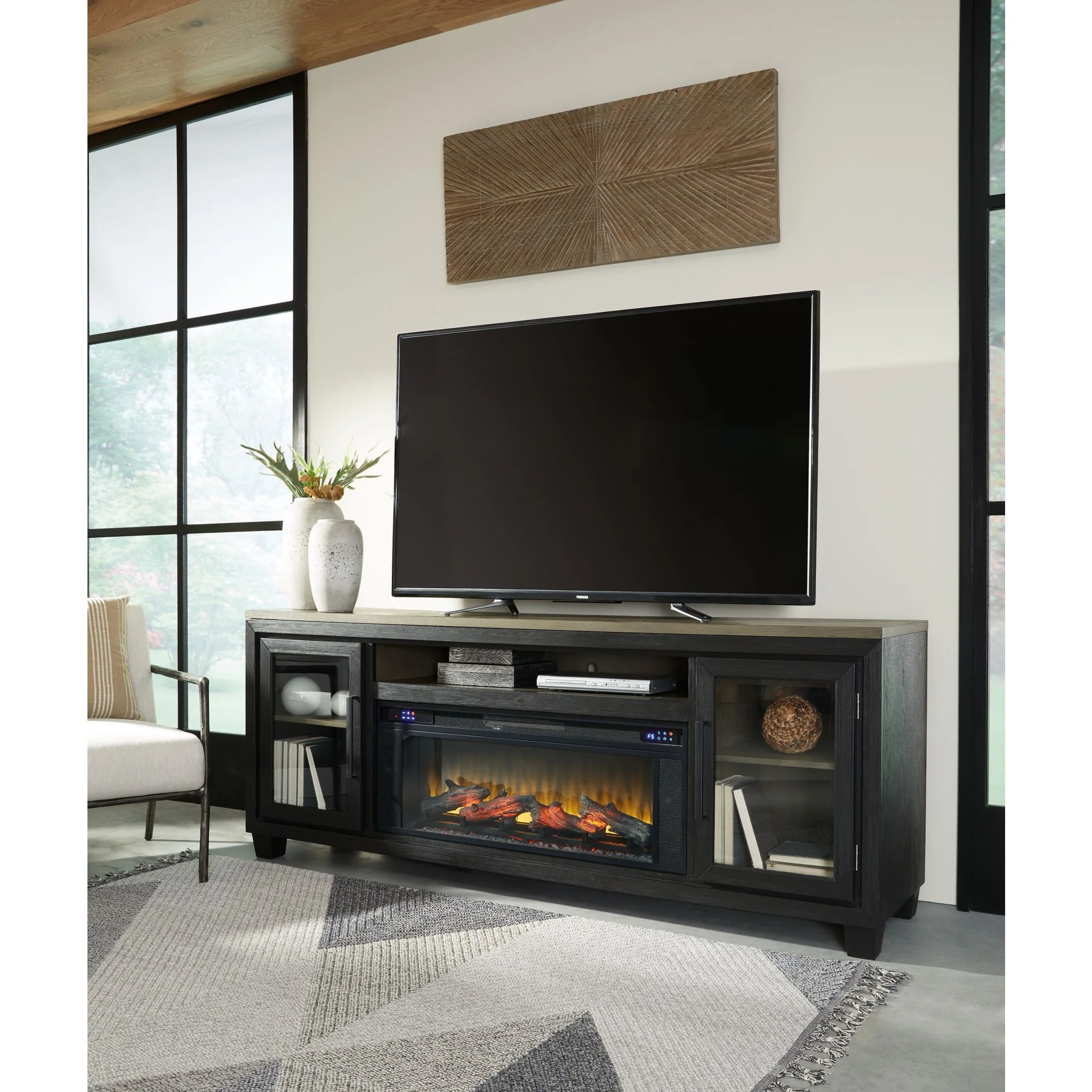 Foyland TV Stand with Fireplace - Image 2