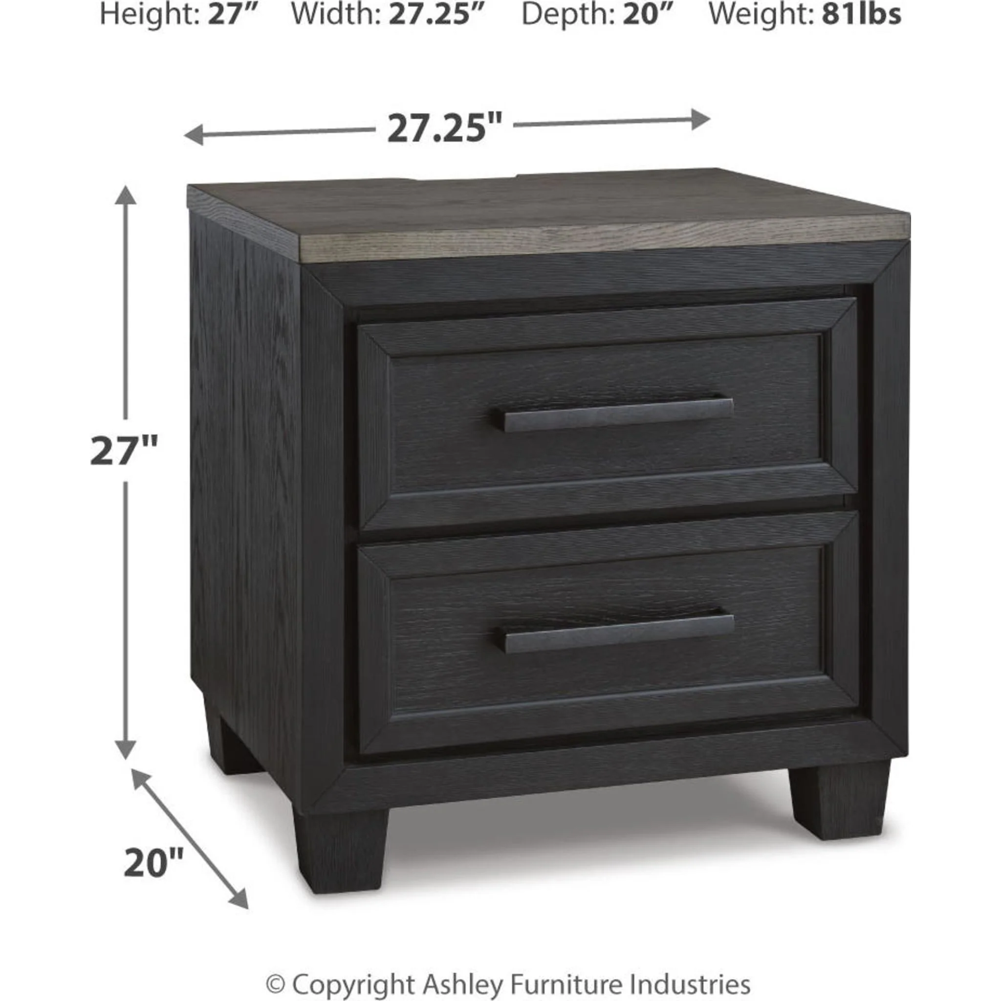 Foyland Two Drawer Nightstand - Image 15