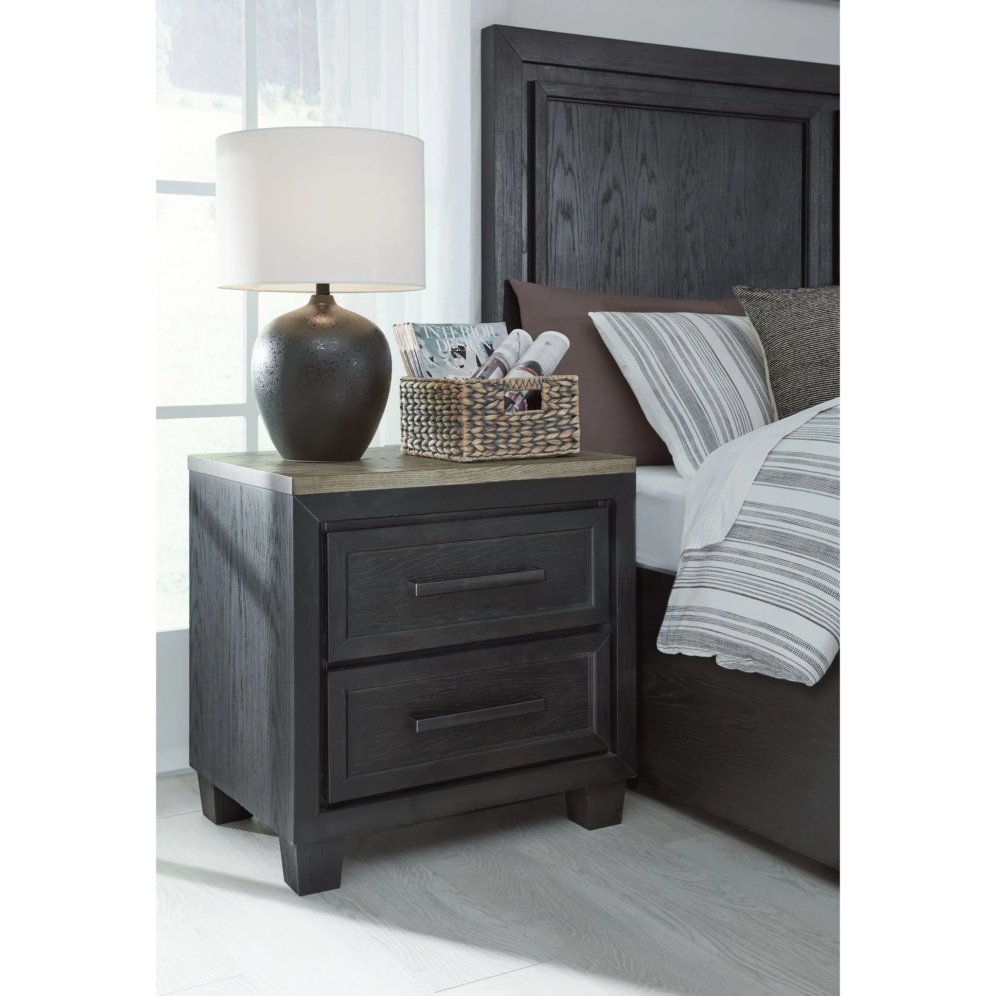 Foyland Two Drawer Nightstand - Image 2