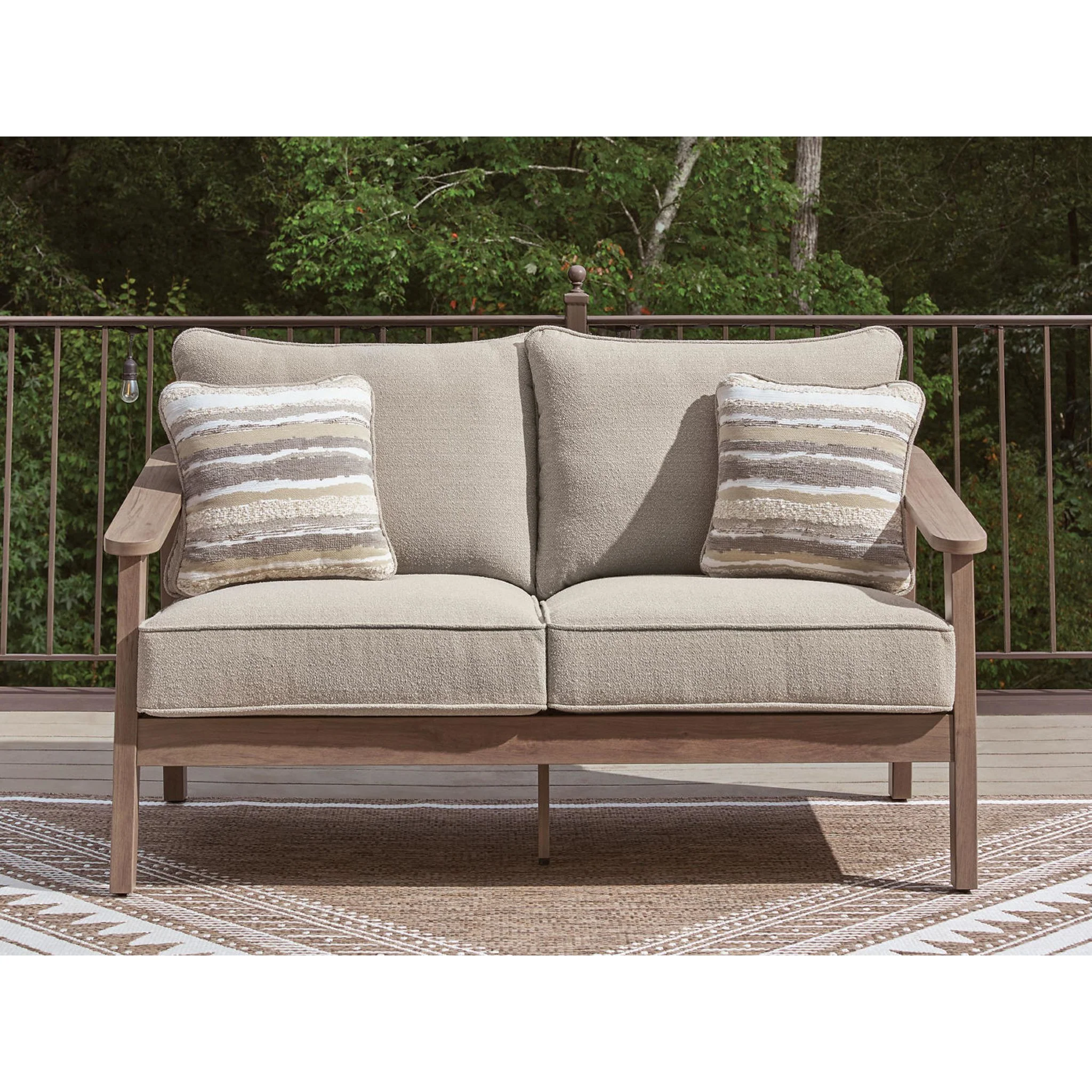 Francis Beach Outdoor Loveseat with Cushion - Image 2